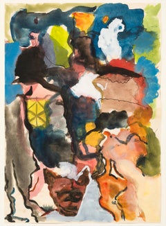 Untitled, René Daniëls, 1983 (colorful abstract watercolor)