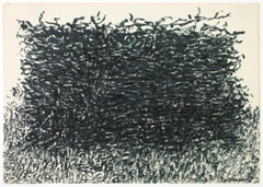 Tekening 3, Drawing 3, Johan Lennarts, 1960, (black and white drawing)
