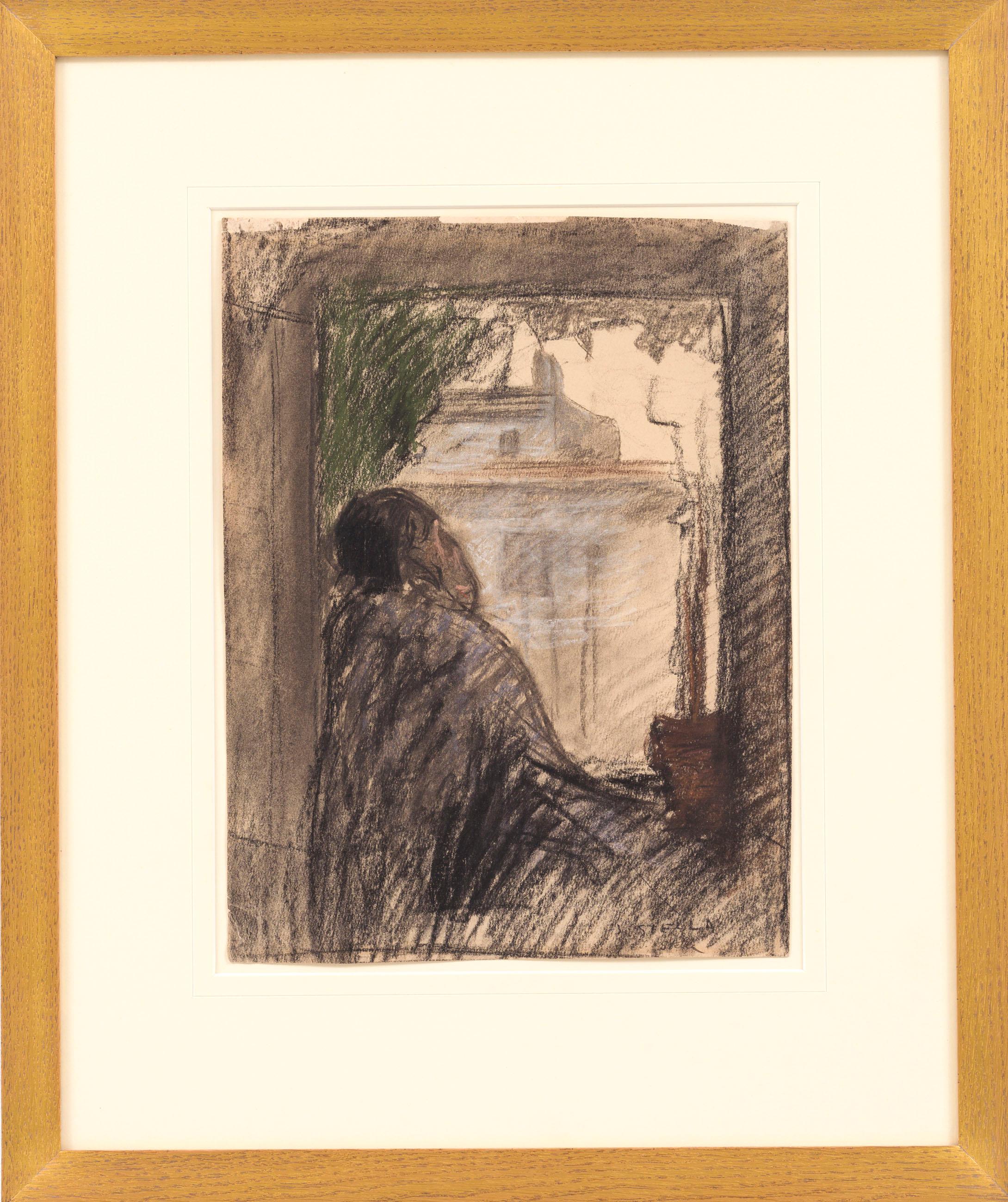Joseph Stella
Man seated at a window, 
1930
charcoal and pastels on paper
38 x 29 cm
Signed bottom right

Provenance:
Collection Zabriskie Gallery, New York
