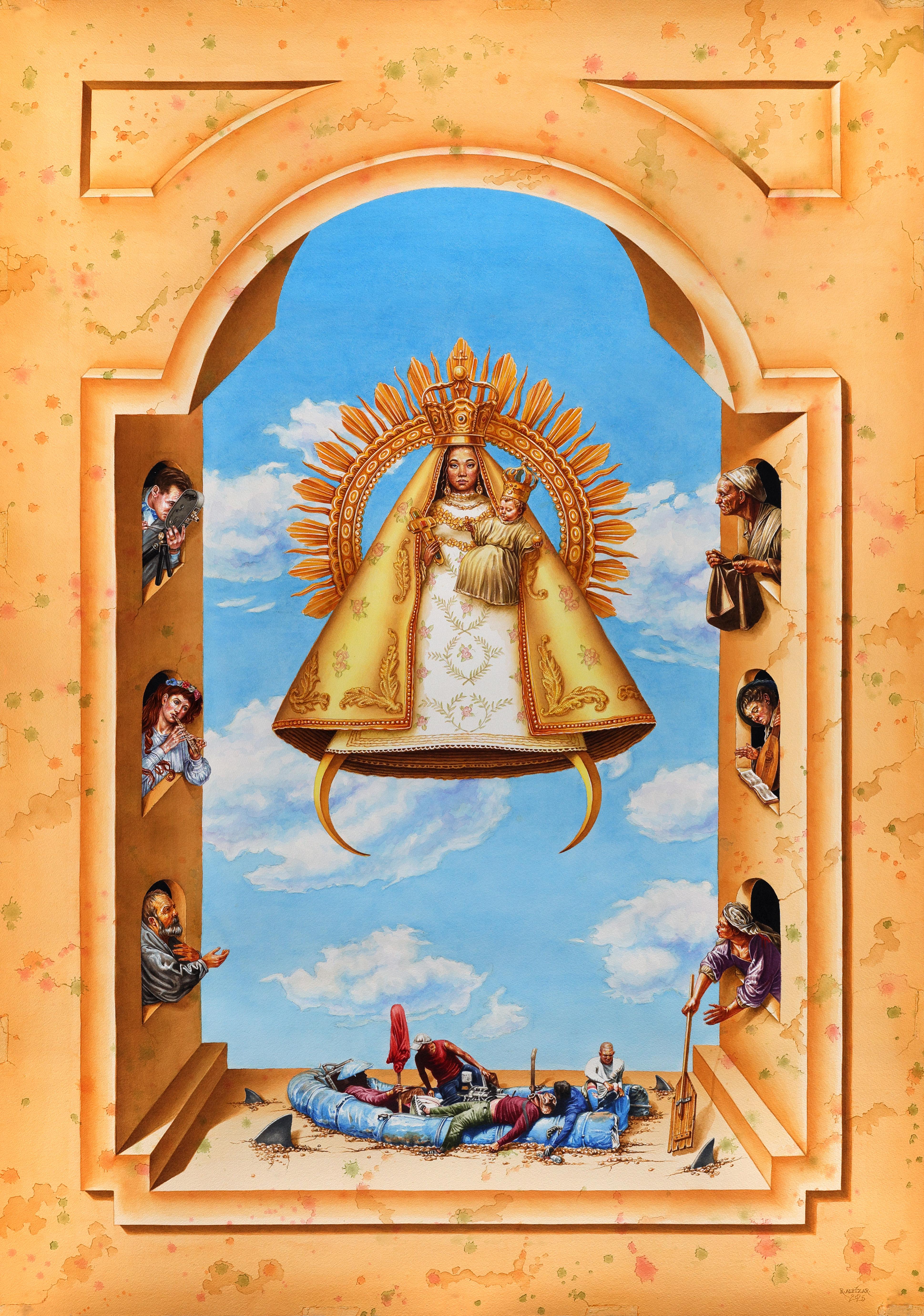 Rubén Alpízar Portrait - Ruben Alpizar Watercolor: La Virgen del Cobre / Virgin Mary