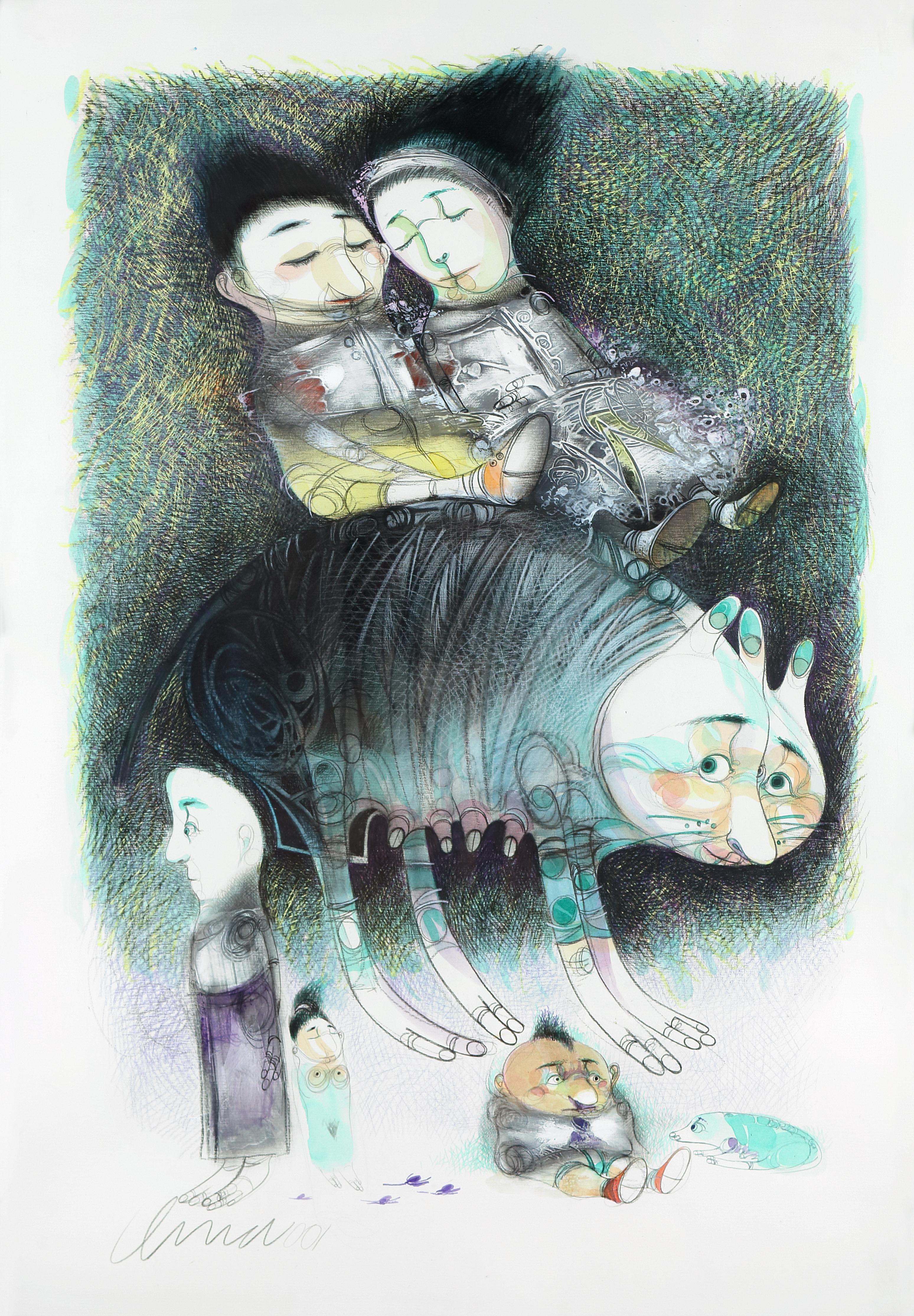 Pedro Pablo Oliva
“Los Dulces Jinetes de mi Memoria” 2001
Mixed media on paper
39 x 27.5 in