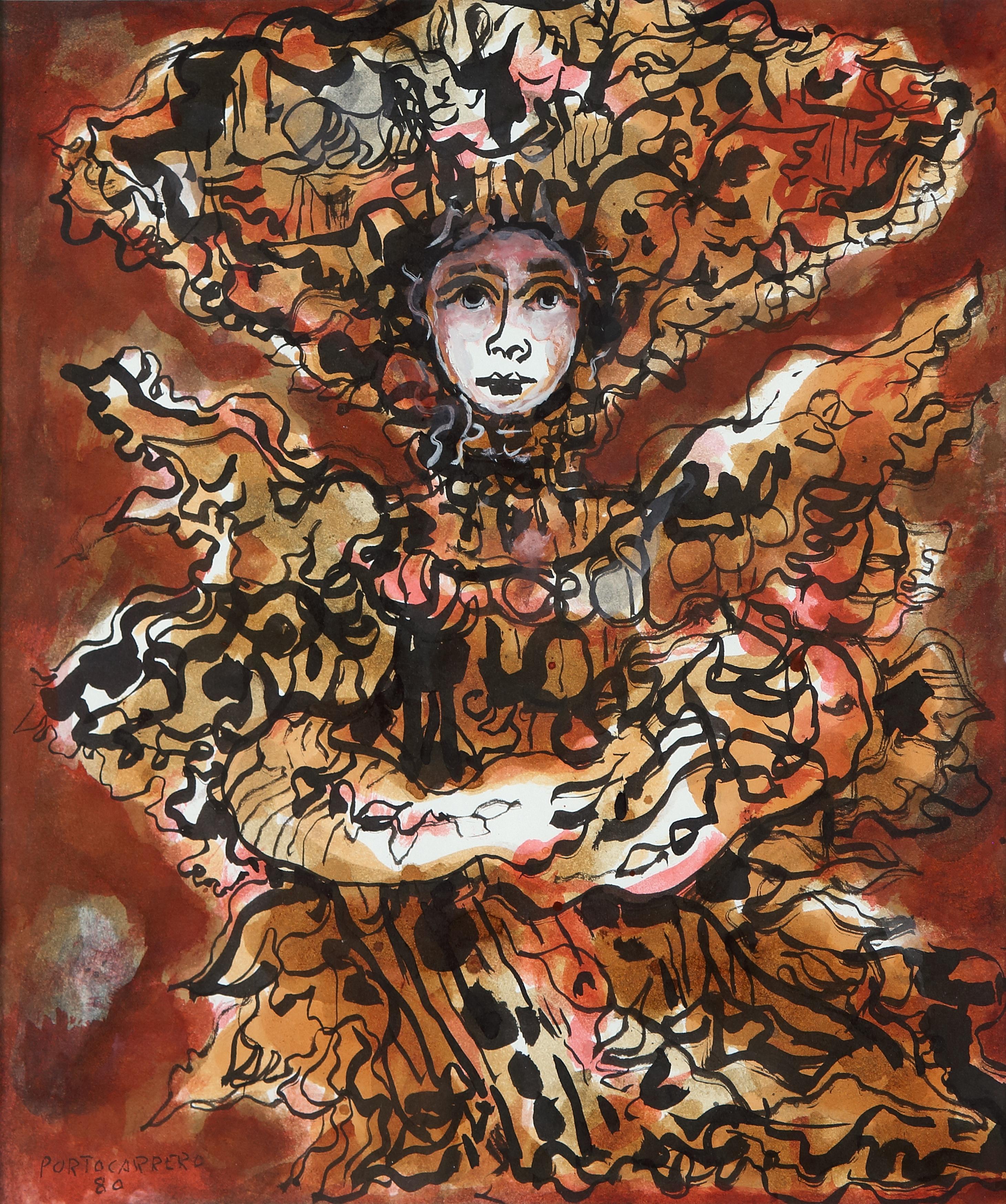 Rene Porotcarrero Malerei: Figura Ornamentada