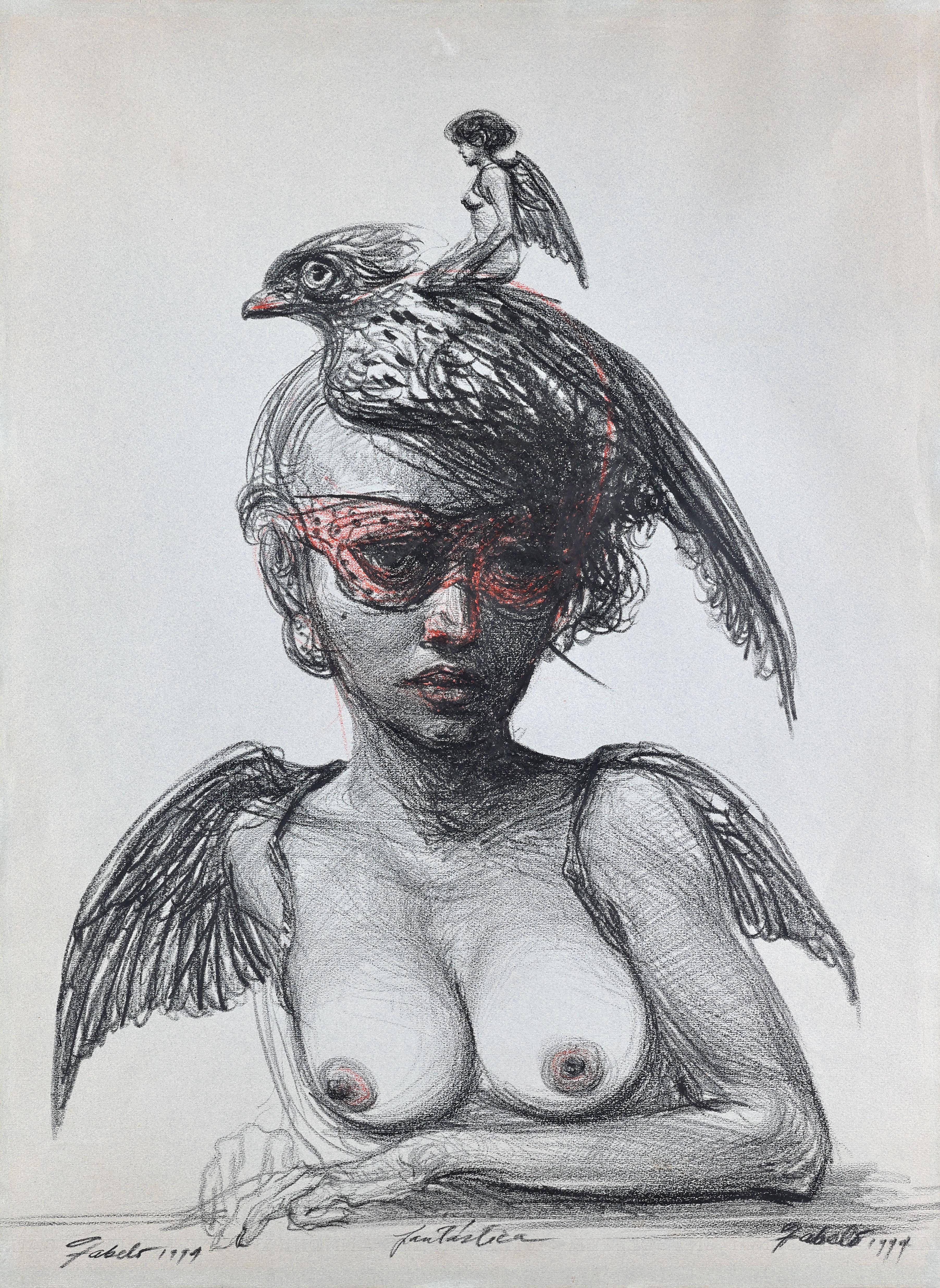 Disegno di Roberto Fabelo: Fantastica