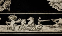 TABLETOP ITALIAN SCAGLIOLA DÉCORÉ AVEC LES SÉCESSIONS MYTHOLOGIQUES DU 19ème SIÈCLE