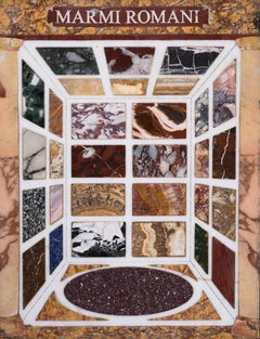 Italian Pietra Dura 'Marmi Romani' specimen marble plaque