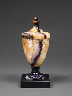 Neoclassical English Blue John Vase with lid