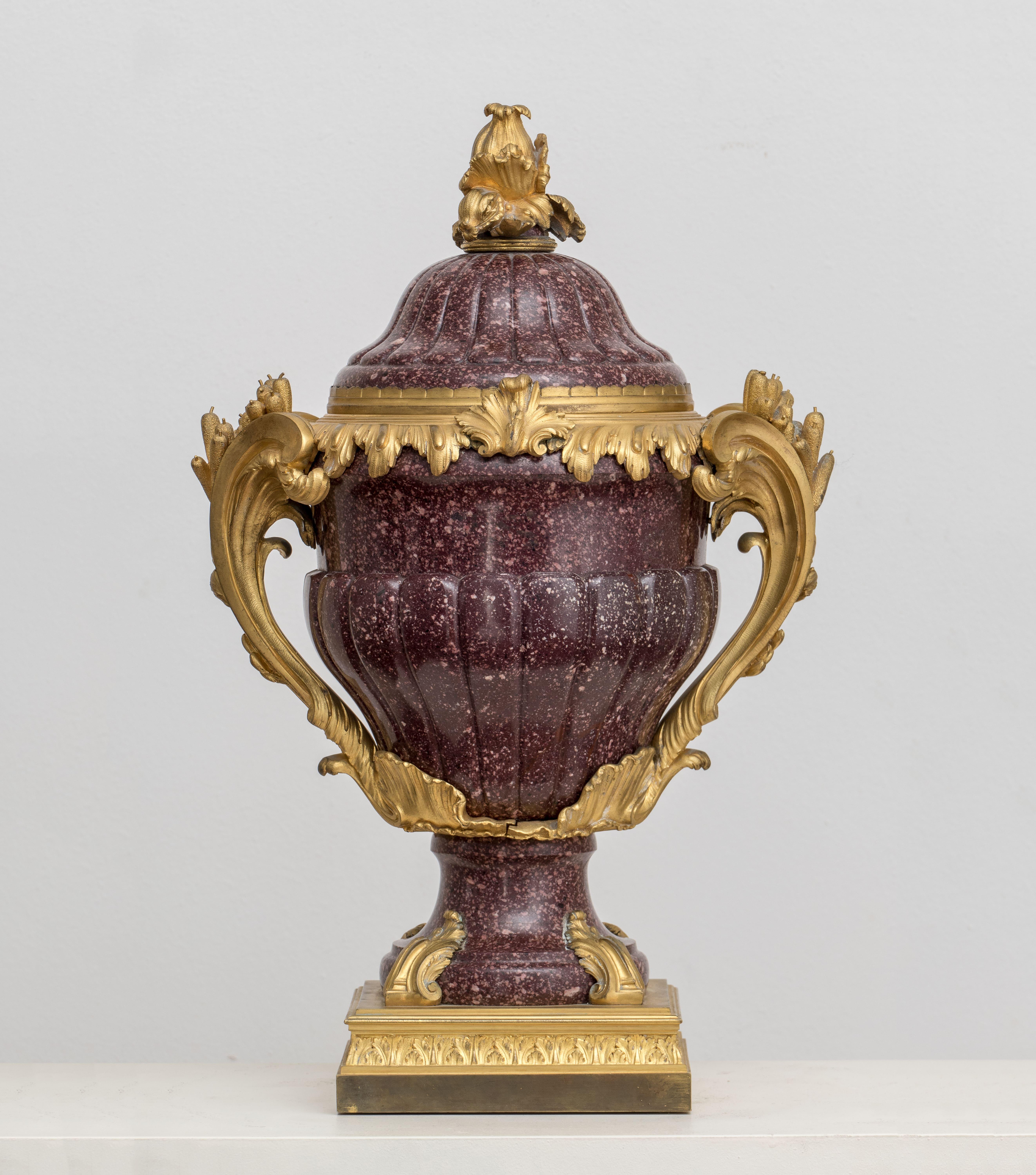 FRENCH MOUNTED PORPHYRY VASE - Art by Unknown