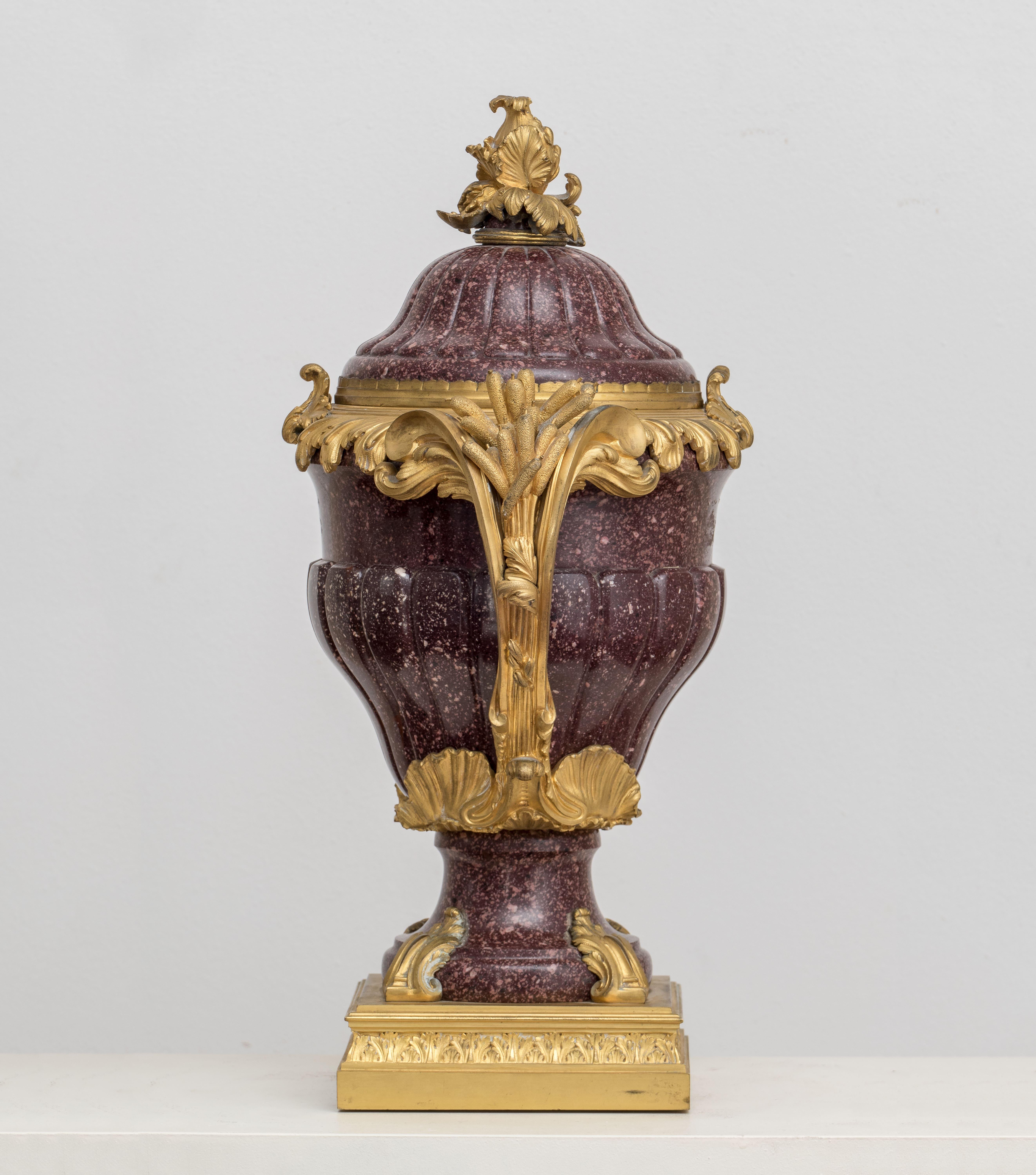FRENCH MOUNTED PORPHYRY VASE For Sale 1