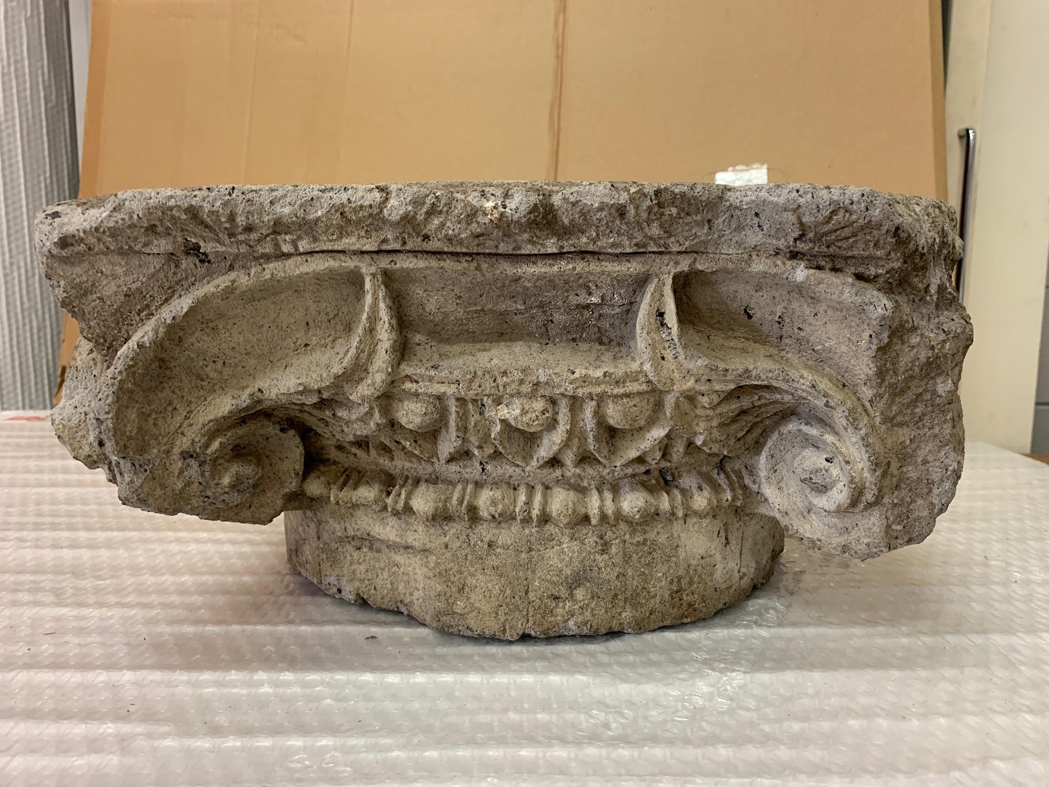 A late Hellenistic Ionic Marble Capital Greek Empire 2nd Century AD - Sculpture by Unknown