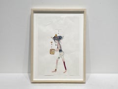 Today is bath day, 2009. Watercolor on paper painting by Aya Takano