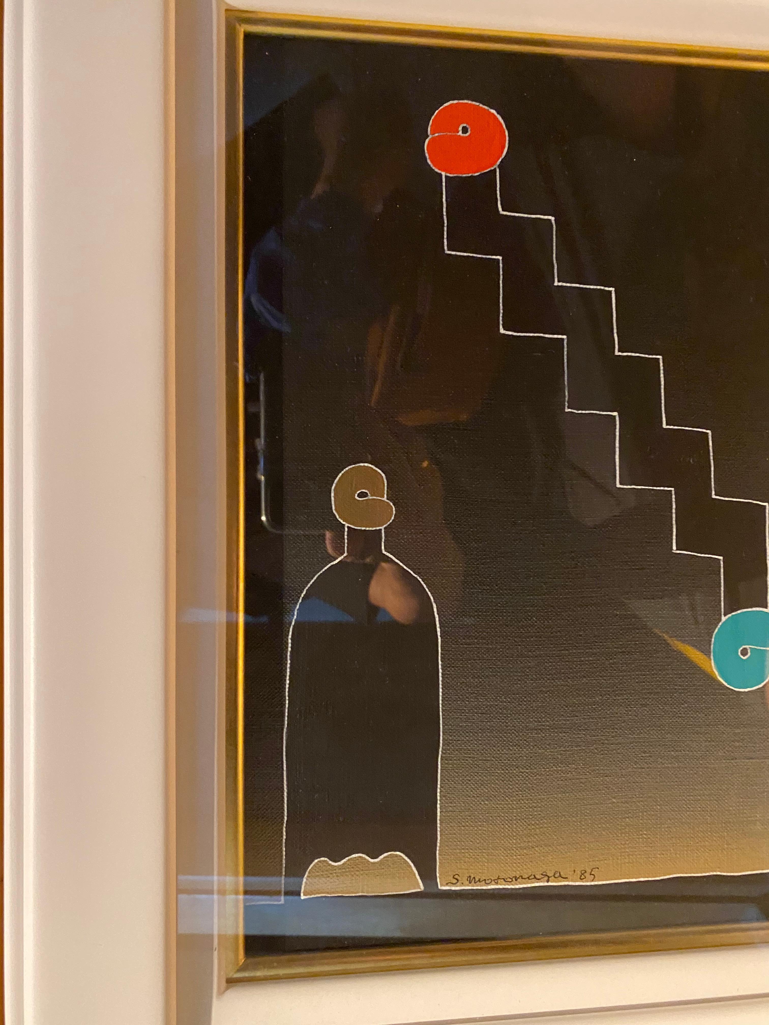 Como una escalera. Pintura acrílica sobre lienzo de Sadamasa Motonaga (1985) en venta 3
