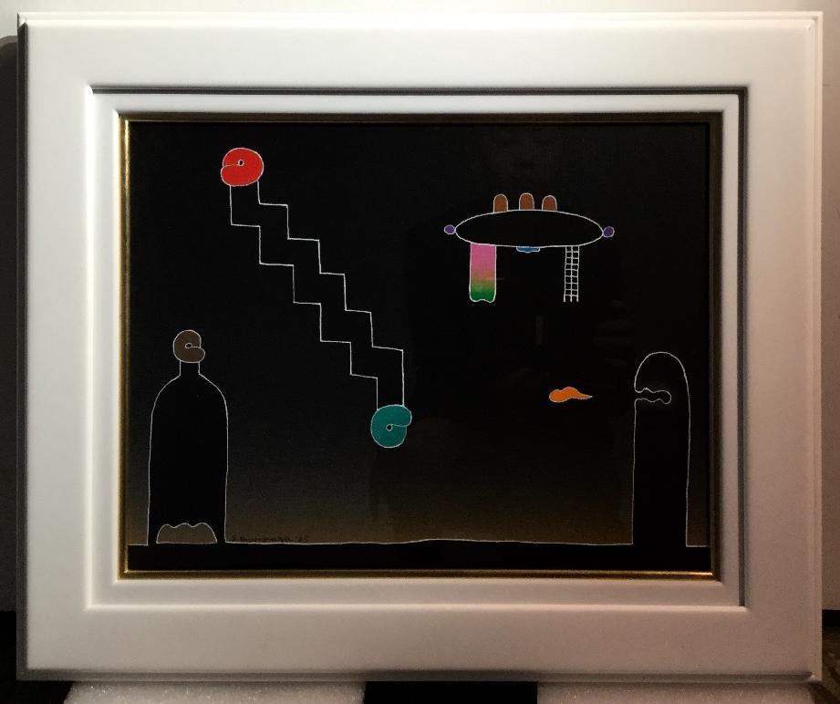 Como una escalera. Pintura acrílica sobre lienzo de Sadamasa Motonaga (1985) en venta 1