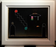 Like a stairway. Acrylic on canvas painting by Sadamasa Motonaga (1985)