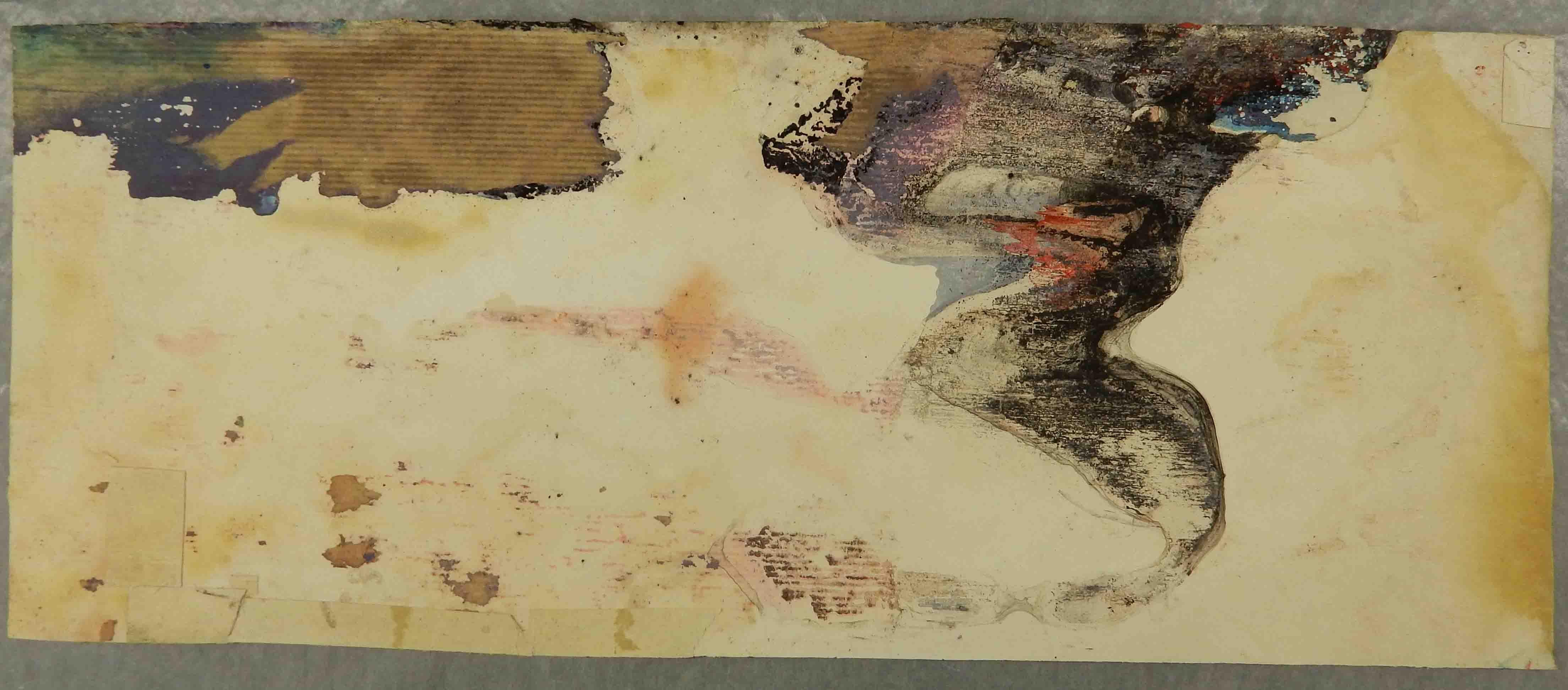 Work by Senkichiro Nasaka. Painting on paper executed in 1962 (abstract) For Sale 13