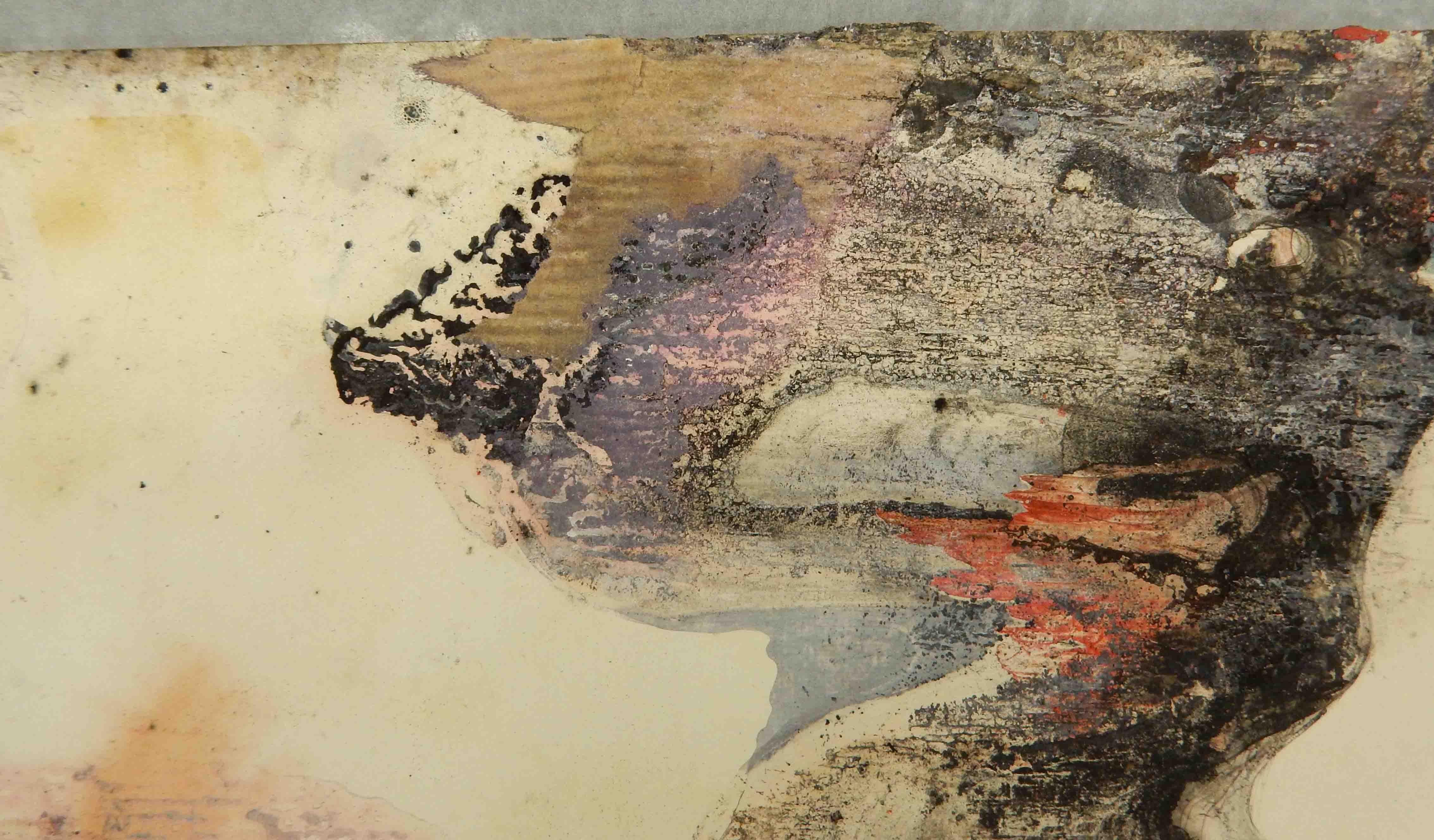 Work by Senkichiro Nasaka. Painting on paper executed in 1962 (abstract) For Sale 16