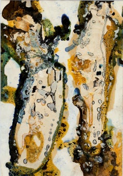 Work by Senkichiro Nasaka. Painting on paper executed in 1963 (abstract)