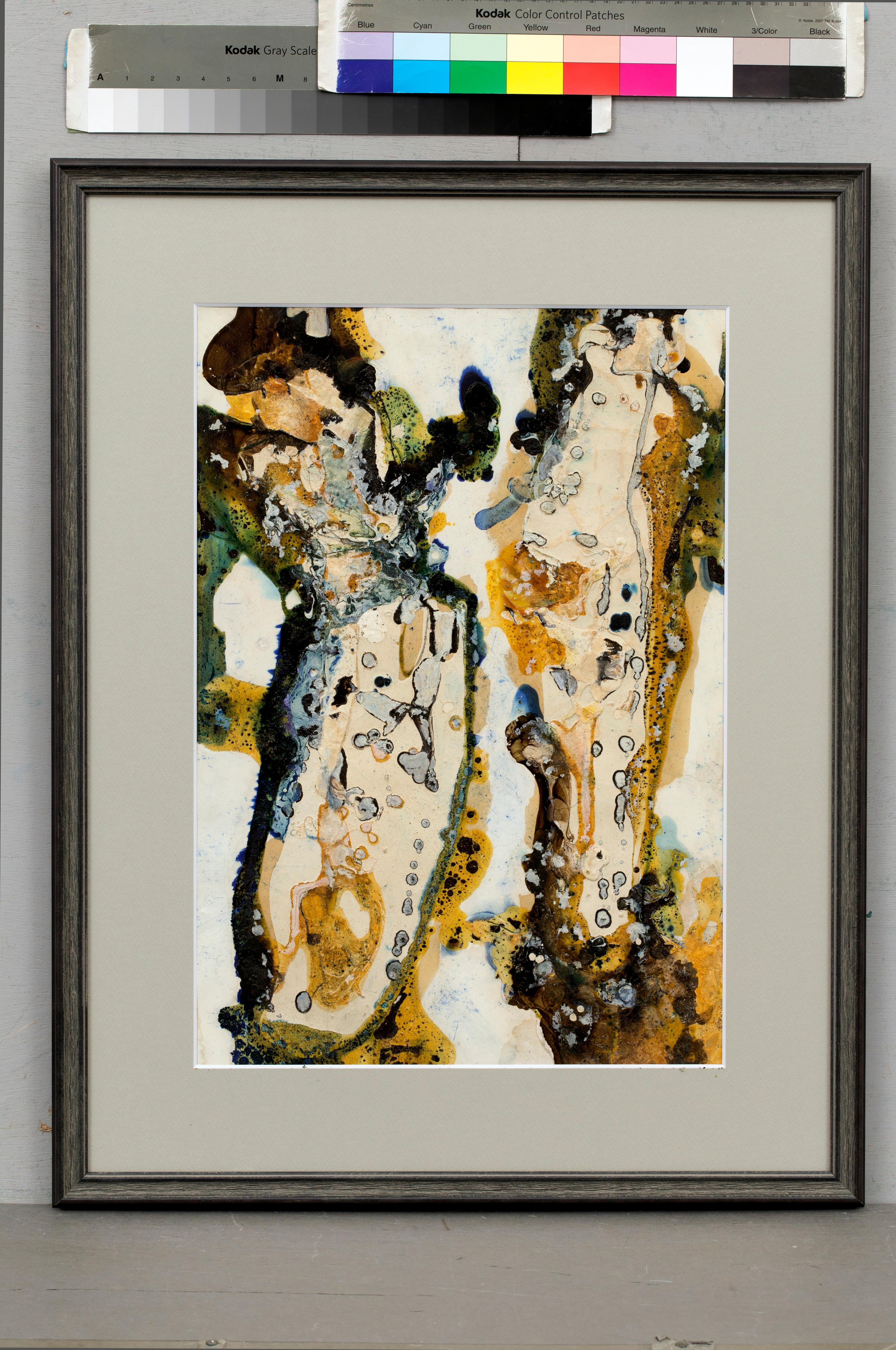 Obra de Senkichiro Nasaka. Pintura sobre papel realizada en 1963 (abstracta) en venta 1
