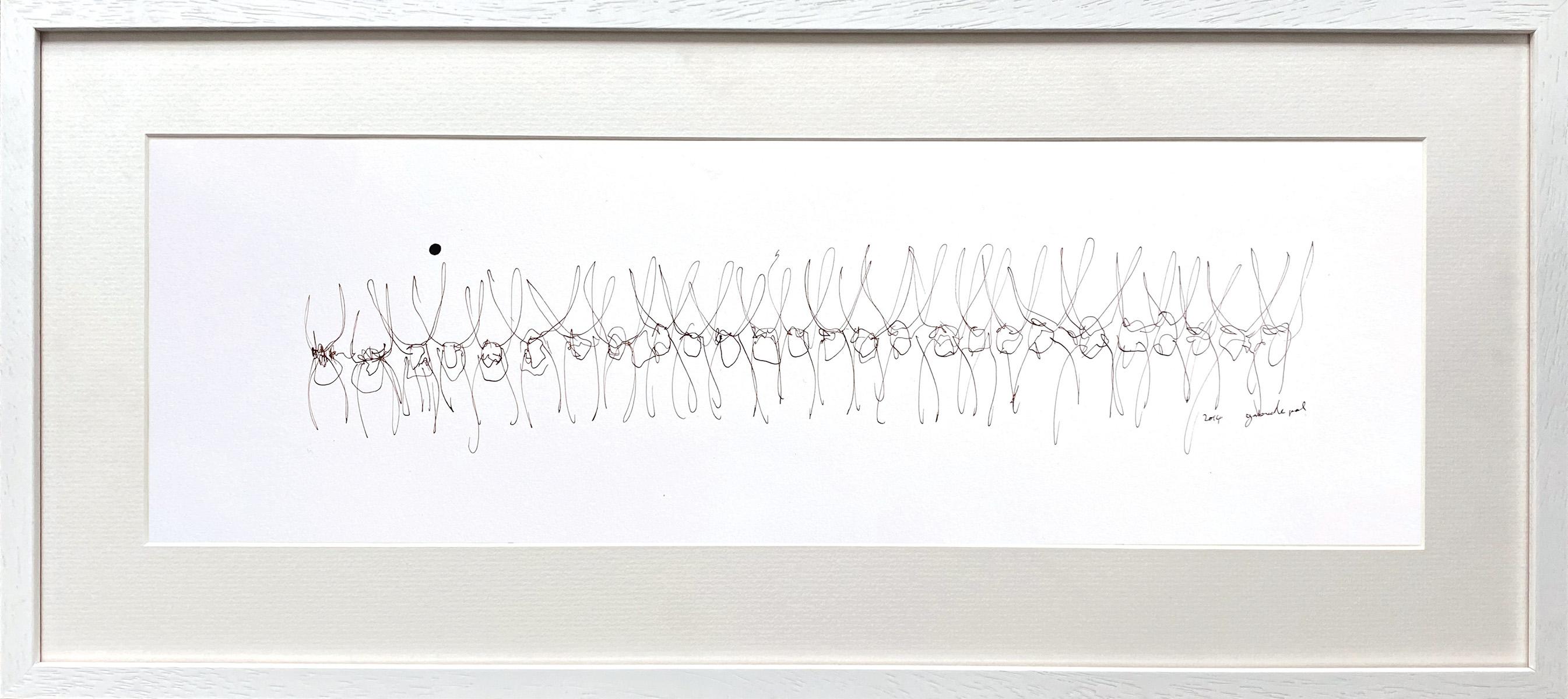 Watusi wall - Gabielle Pool - Whimsical ink drawing of African Watusi cattle