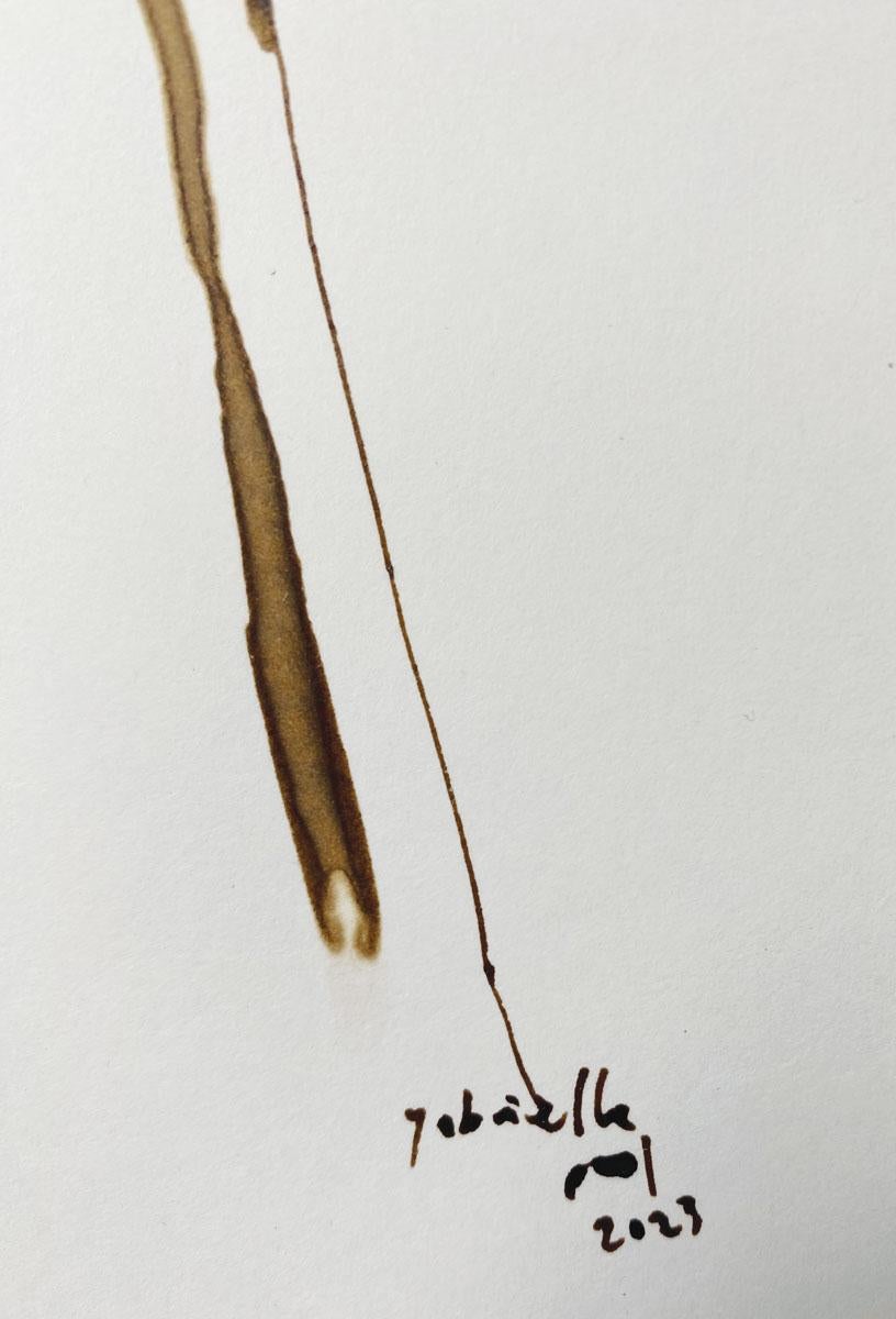 Amos - Gabielle Pool - Dessin fantaisiste d'une antilope africaine. Chambre Child & Child - Marron Figurative Art par Gabrielle Pool