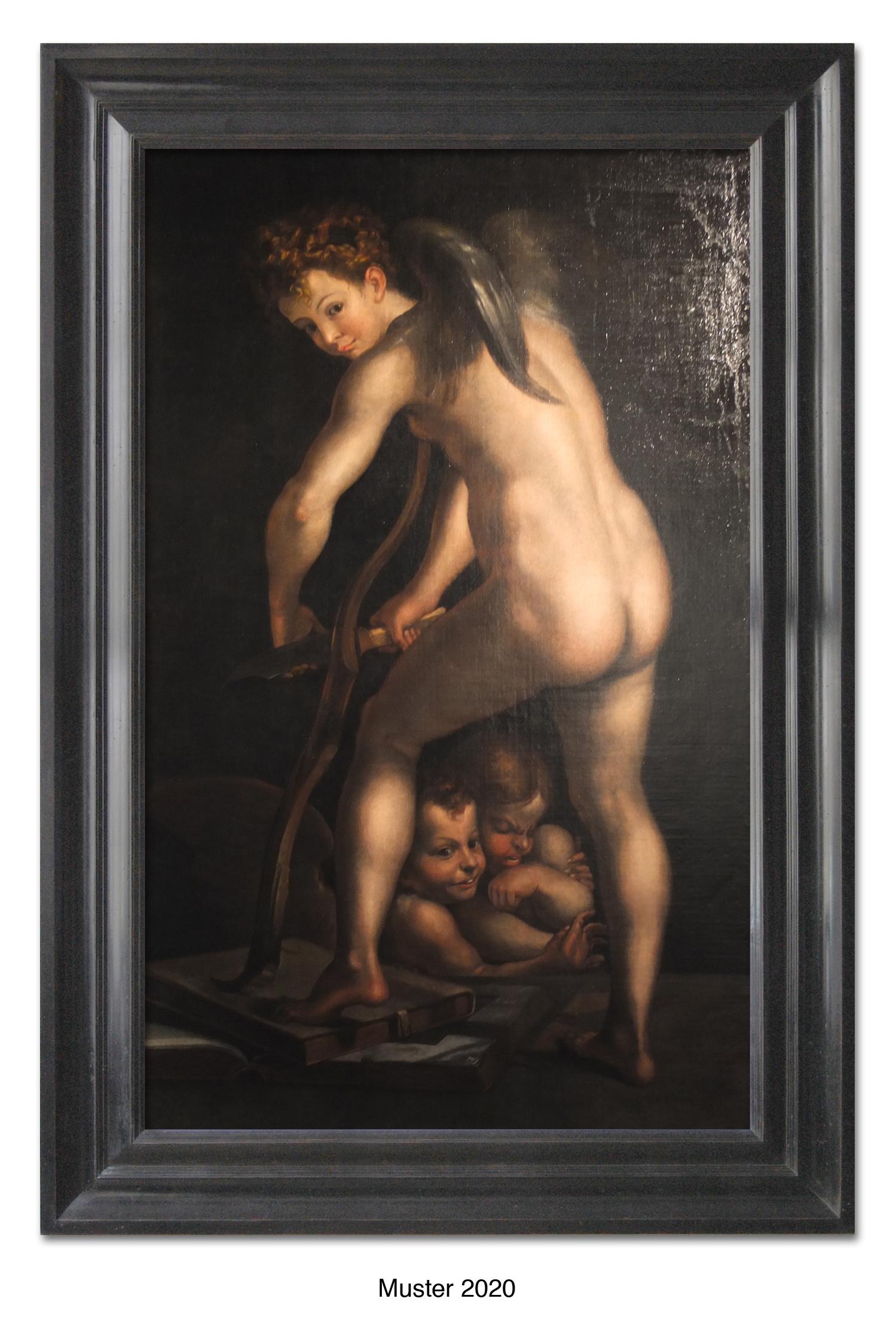 Amor-Schleifenschleife, Parmigianino, Alter Meister, Manierismus, Prag, Großes Gemälde – Painting von Joseph Heintz