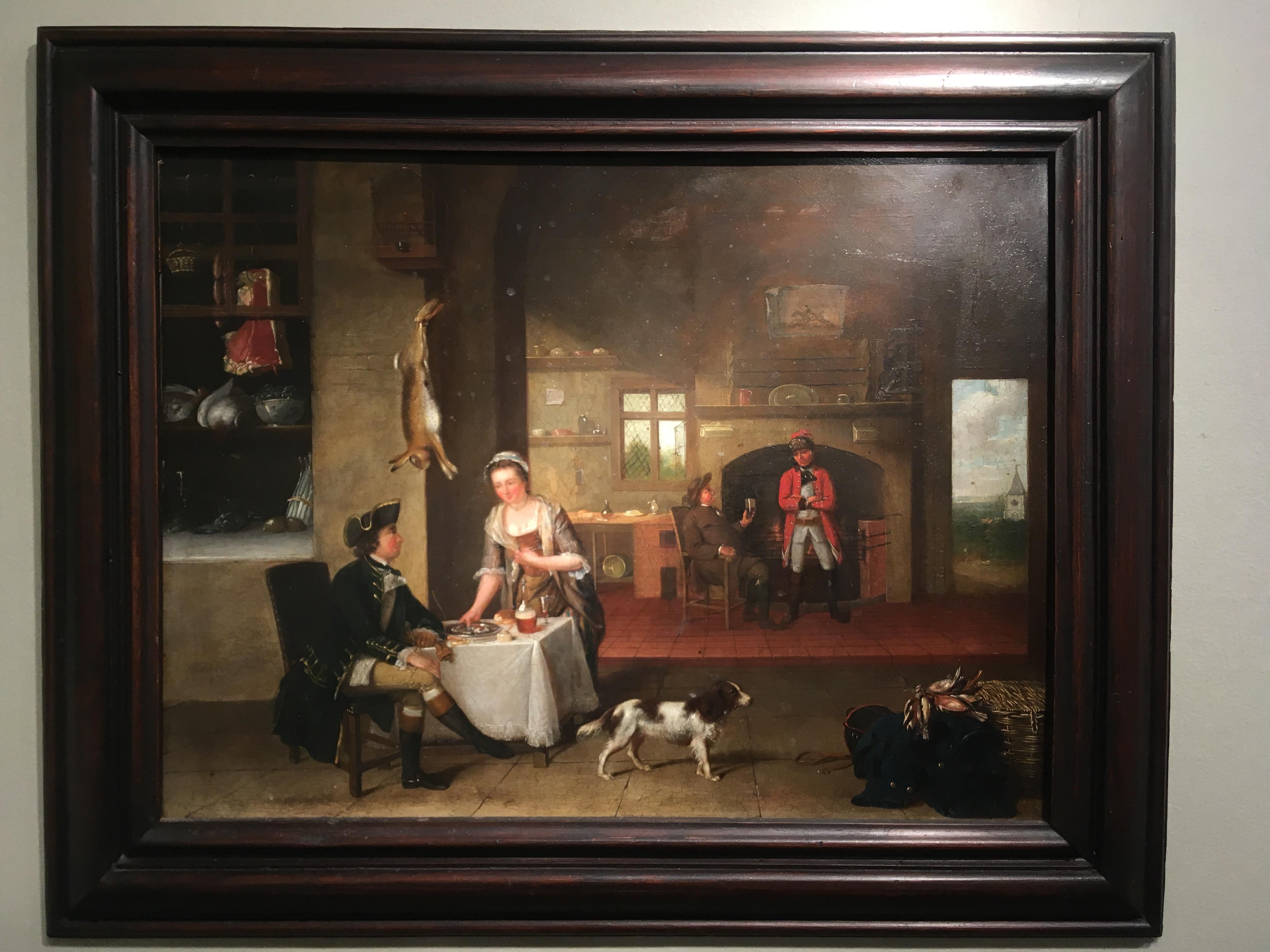 Un intérieur de taverne, peinture à l'huile figurative d'un maître ancien du 18ème siècle par Schaak - Painting de John S.C. Schaak