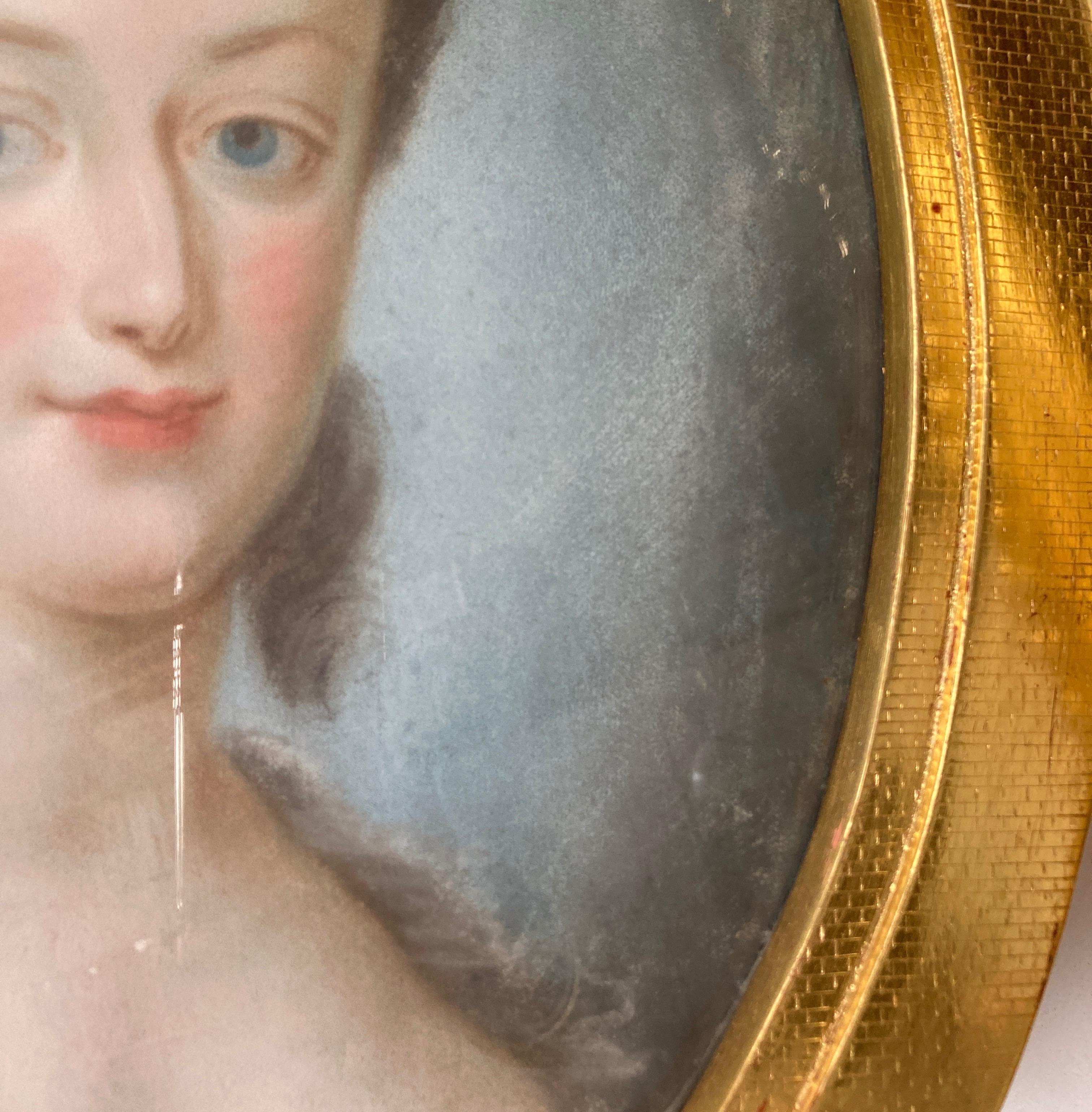 Französische Kunst, Rokoko, Porträt Königin Marie Antoinette, Frankreich, Oval, Kreis Vivien (Braun), Portrait Painting, von Unknown