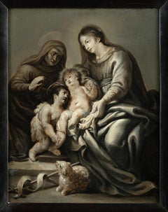 Altes Meistergemälde, flämische Barock Grisaille, Cornelis Schut, Mary mit Kind