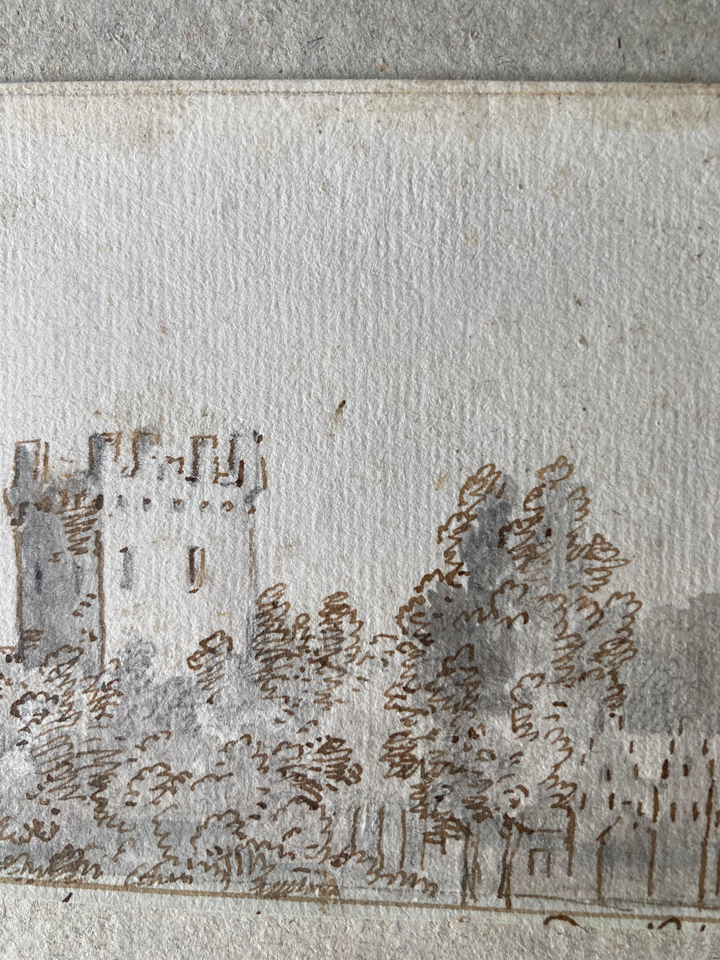 Ansicht des Schlosses von Vianen, Batestein, Niederländisches Goldenes Zeitalter, Schouman, Altmeisterliche Kunst im Angebot 1