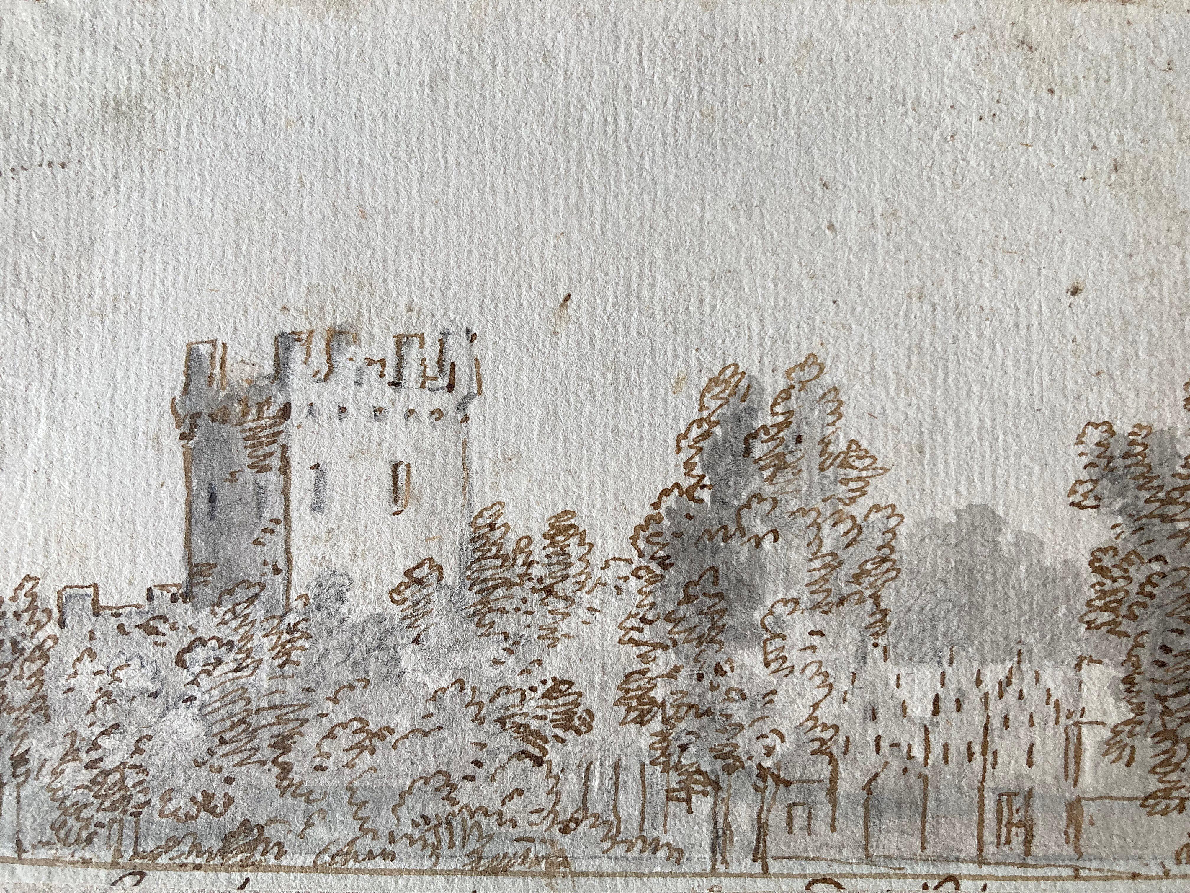 Ansicht des Schlosses von Vianen, Batestein, Niederländisches Goldenes Zeitalter, Schouman, Altmeisterliche Kunst (Barock), Art, von Aert Schouman