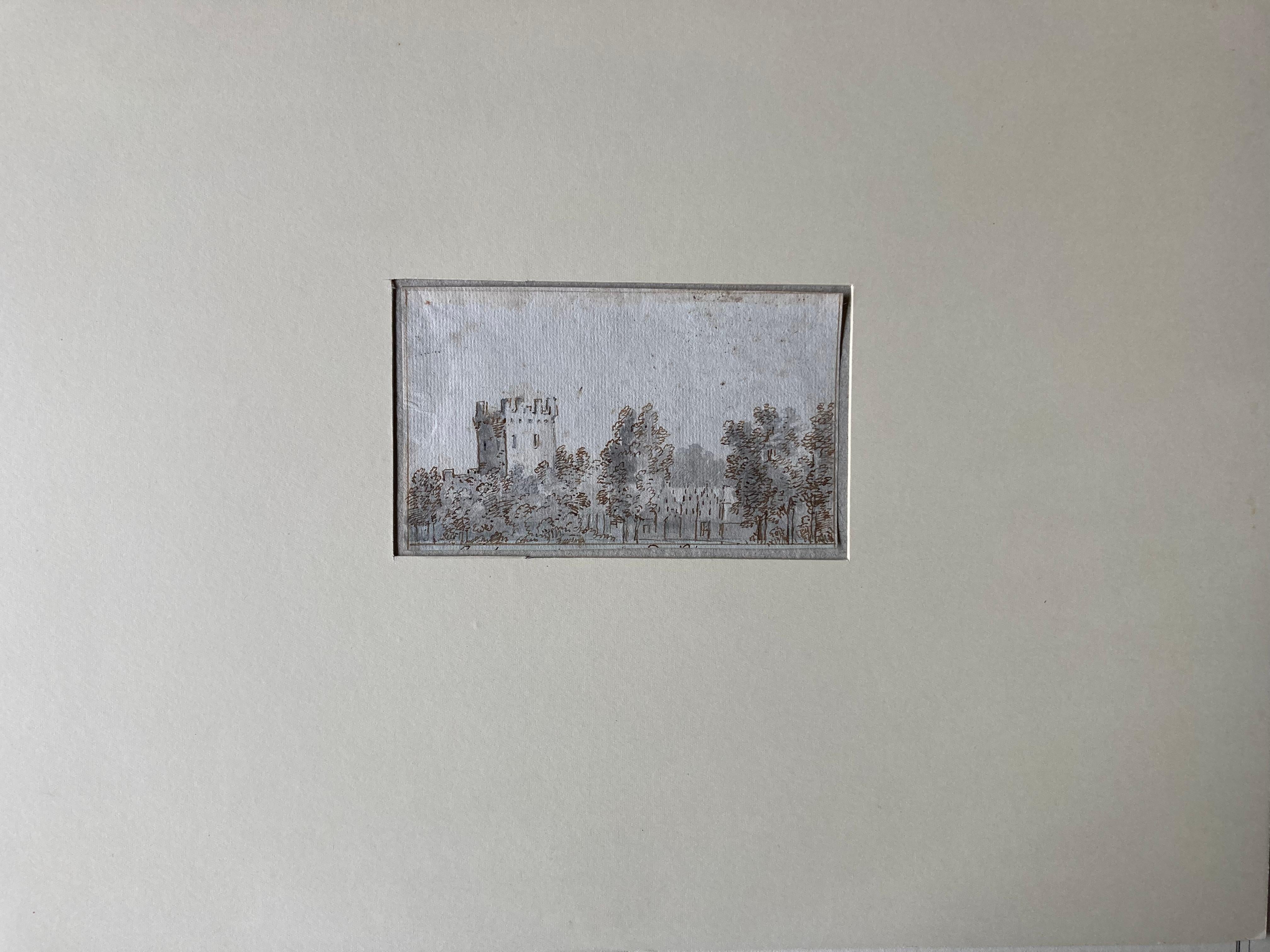 Ansicht des Schlosses von Vianen, Batestein, Niederländisches Goldenes Zeitalter, Schouman, Altmeisterliche Kunst – Art von Aert Schouman
