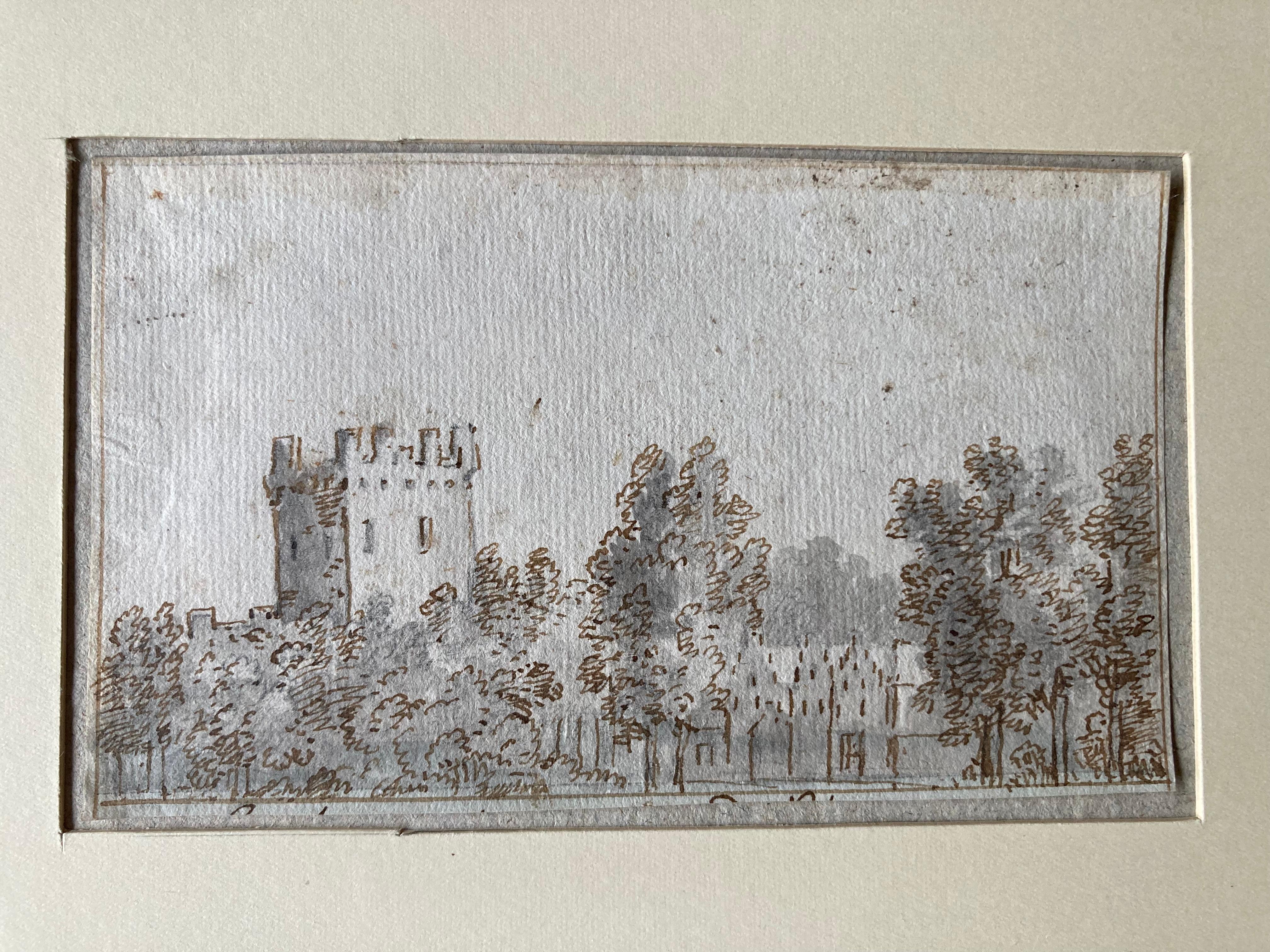 Ansicht des Schlosses von Vianen, Batestein, Niederländisches Goldenes Zeitalter, Schouman, Altmeisterliche Kunst im Angebot 7