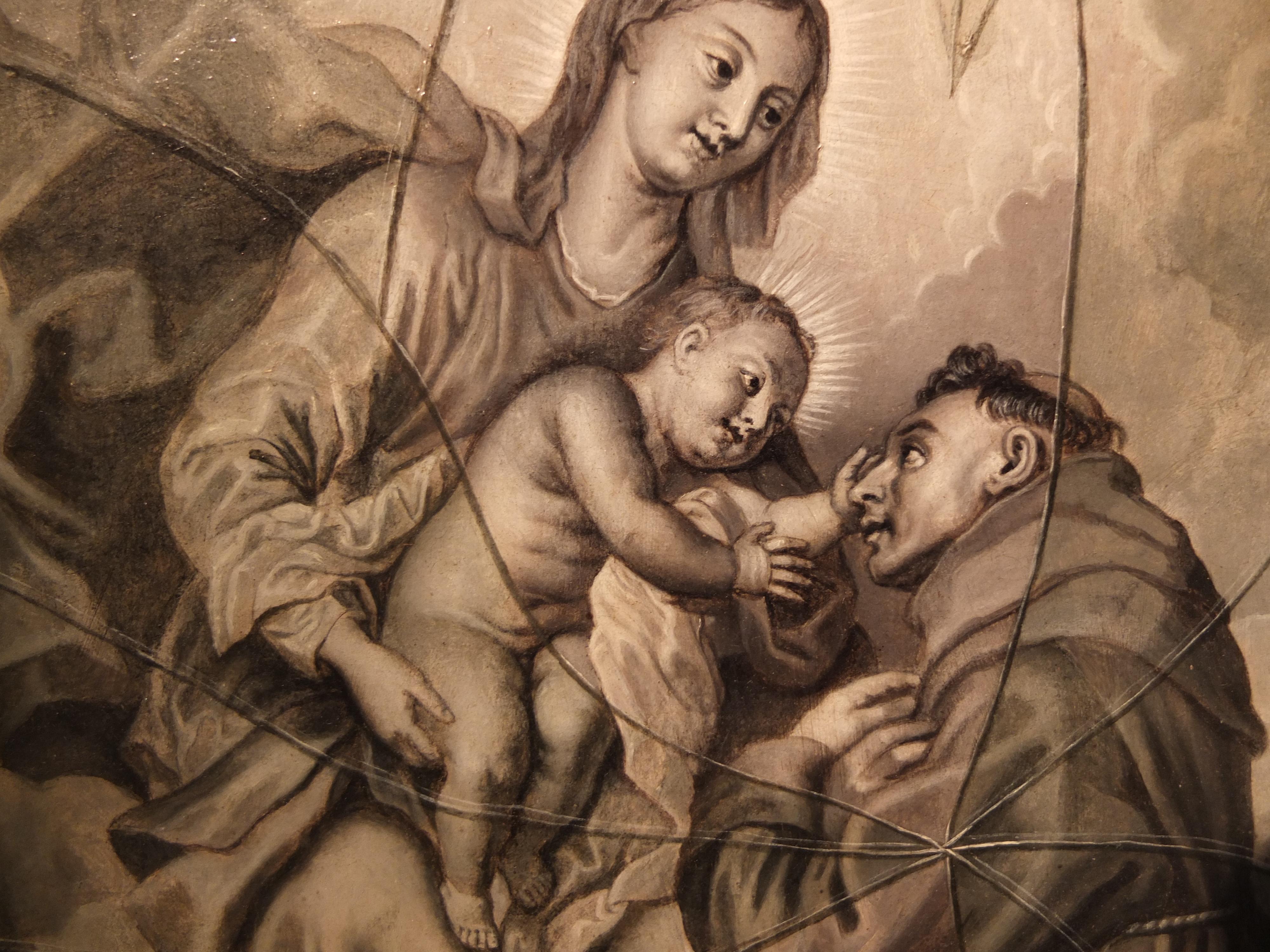 Trompe l'oeil, Trick des Auges, Maria, Kind des Heiligen Antonius, Van Dyck, alter Meister im Angebot 2