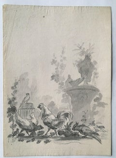 Old Master Drawing, Roccoco, 18th Century, German Artist, Animal Drawing