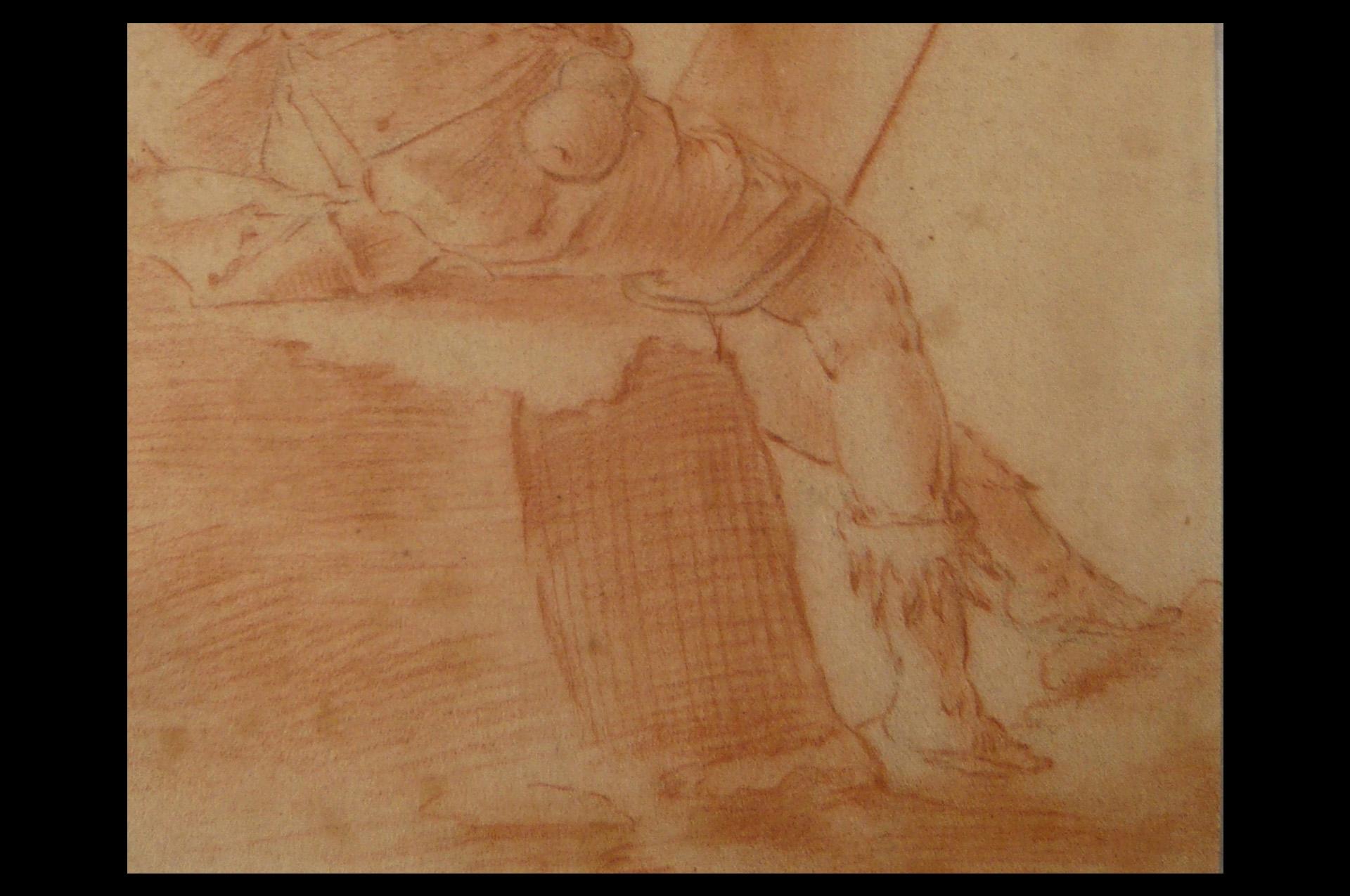Motif de dessin de maître ancien, artiste autoportrait, figuratif, XVIIe siècle, Allemagne 4