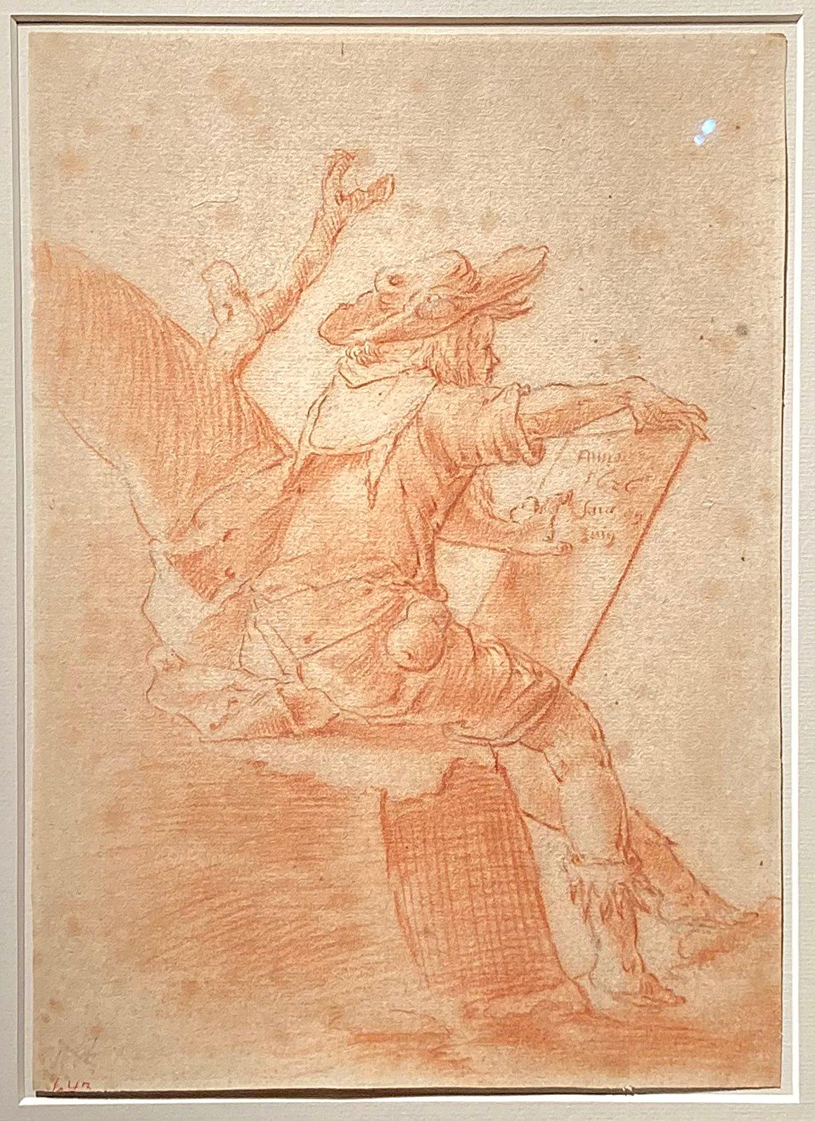 Old Master Drawing, Self Portrait Artist, Figurative, 17th Century, German