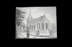 Attr. to Jan van der Heyden, Dutch Village Church, verso Westerkerk Amsterdam