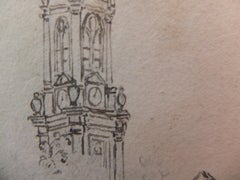 Old Master Drawing, Westerkerk Keizersgracht in Amsterdam, 17th century, Dutch
