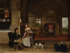 A Tavern Interior, 18th Century Old Master, Figurative Oil Painting by Schaak
