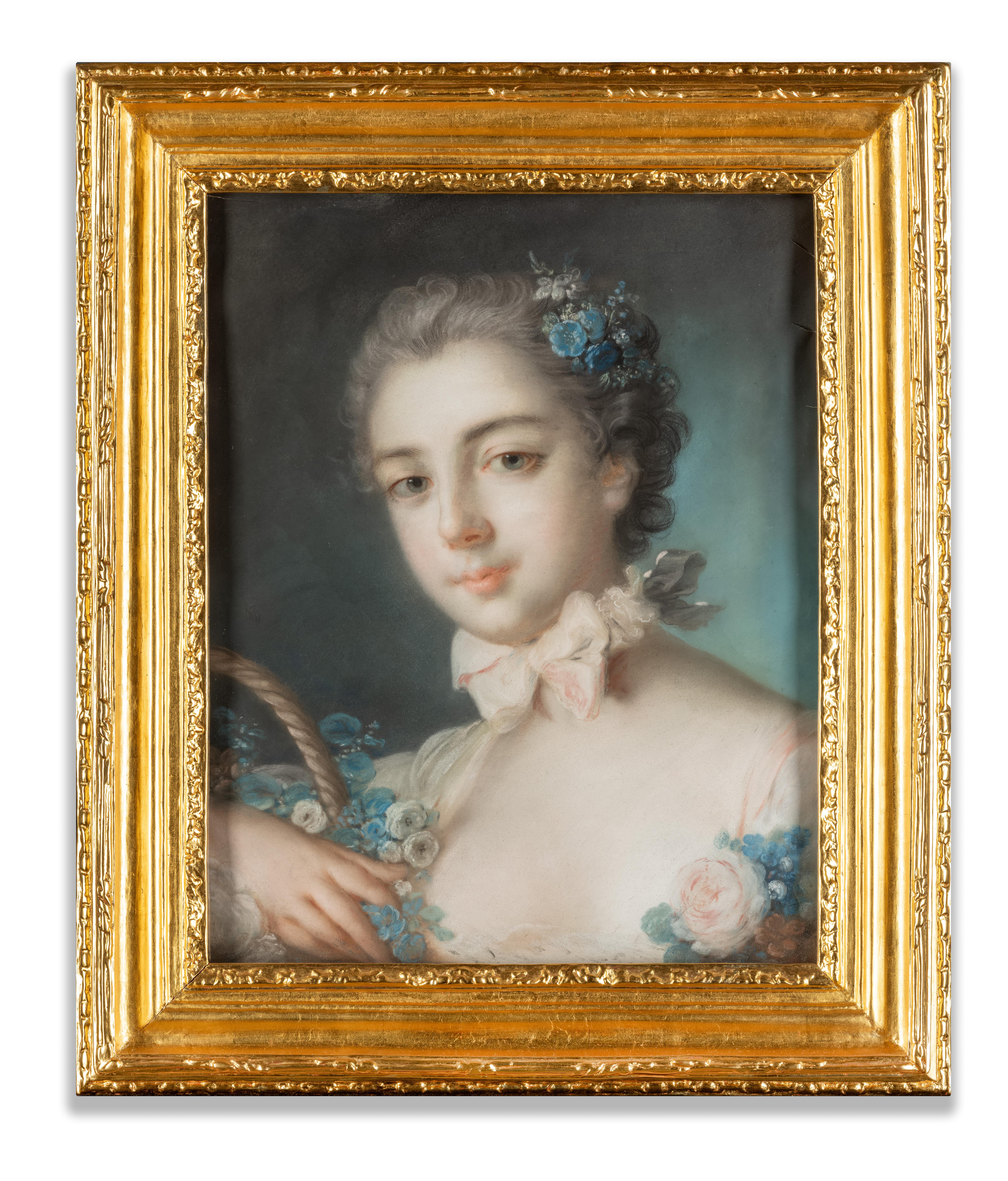 François Boucher Portrait – Rokoko Portait, Französisches Rokoko, Marie Baudouin, Tochter von Francois Boucher