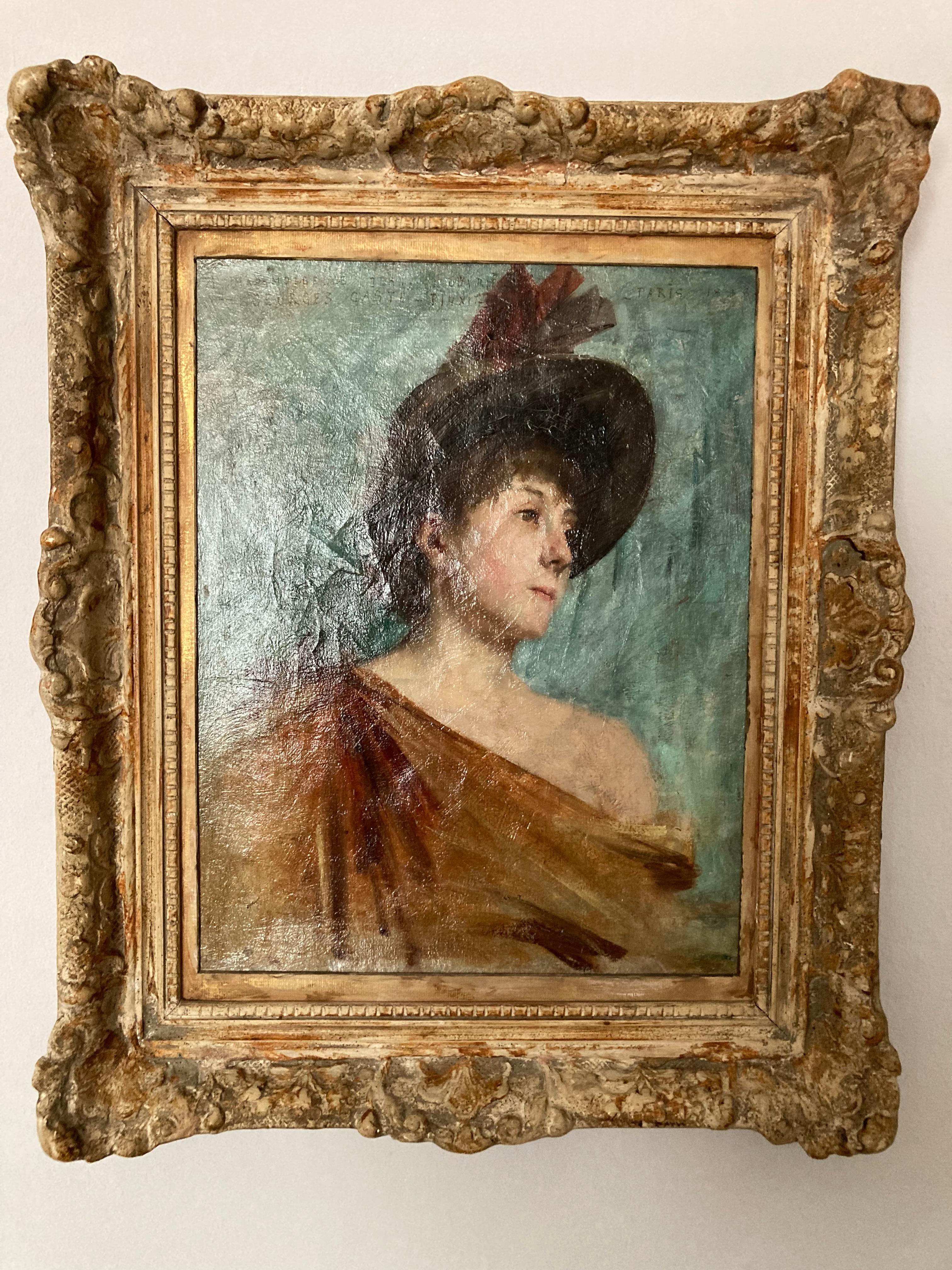French Impressionist, Portrait Lady Jeany L'Ouvrier, Gasté, signed, Modern Art 3