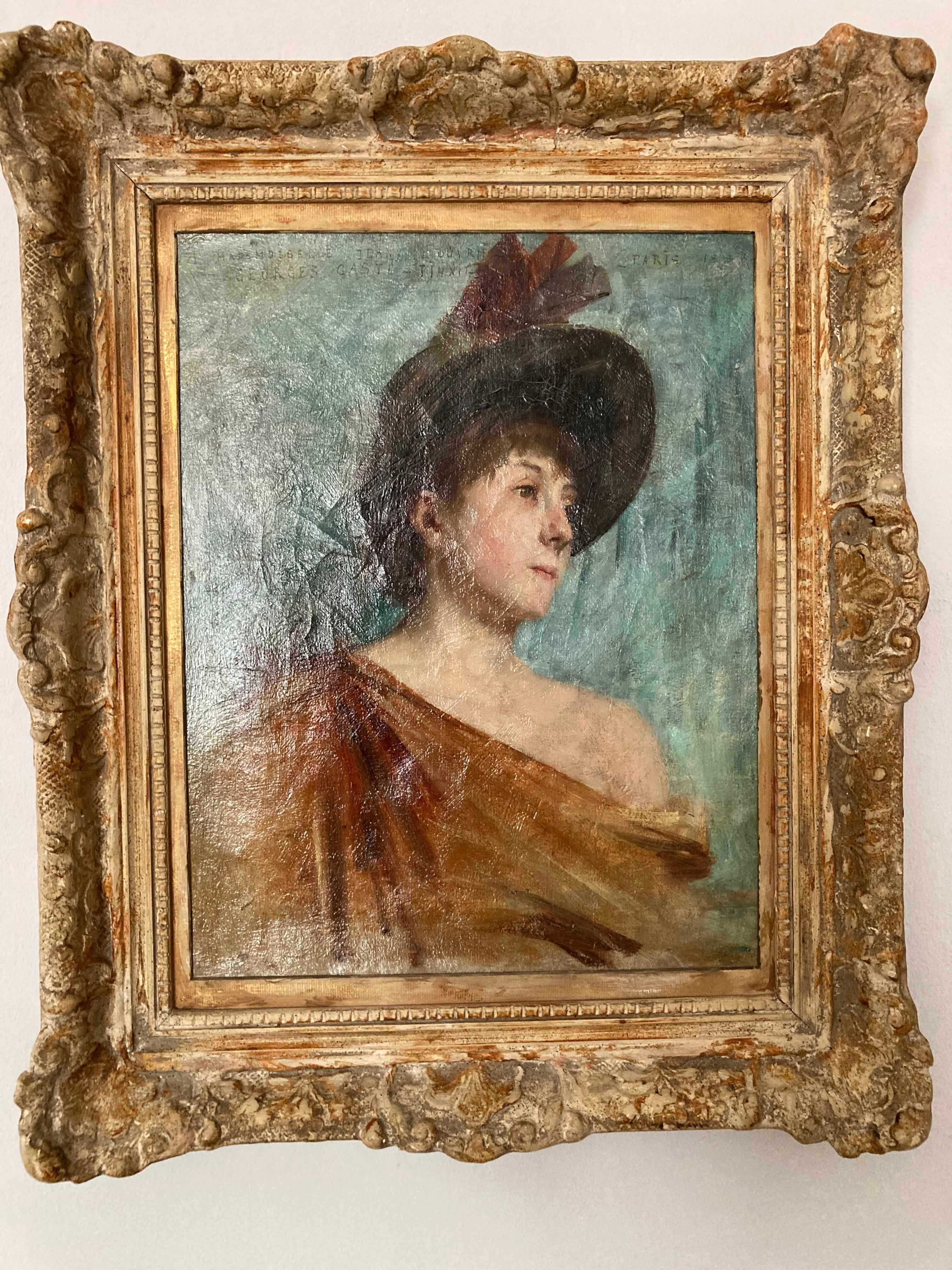 French Impressionist, Portrait Lady Jeany L'Ouvrier, Gasté, signed, Modern Art 10