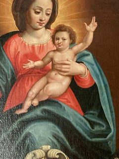 Barockes Gemälde, Madonna und Kind, De Ronssoy, datiert, Französisch 1648, Alter Meister