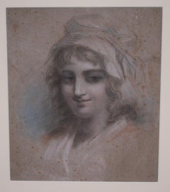 French School, Drawing, Old Master, Portrait of a Lady Maid, Rococo