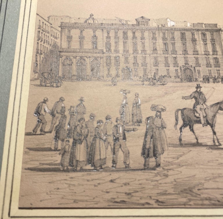 Old Master Drawing, View of Naples, 18th Century, Italian School For Sale 1
