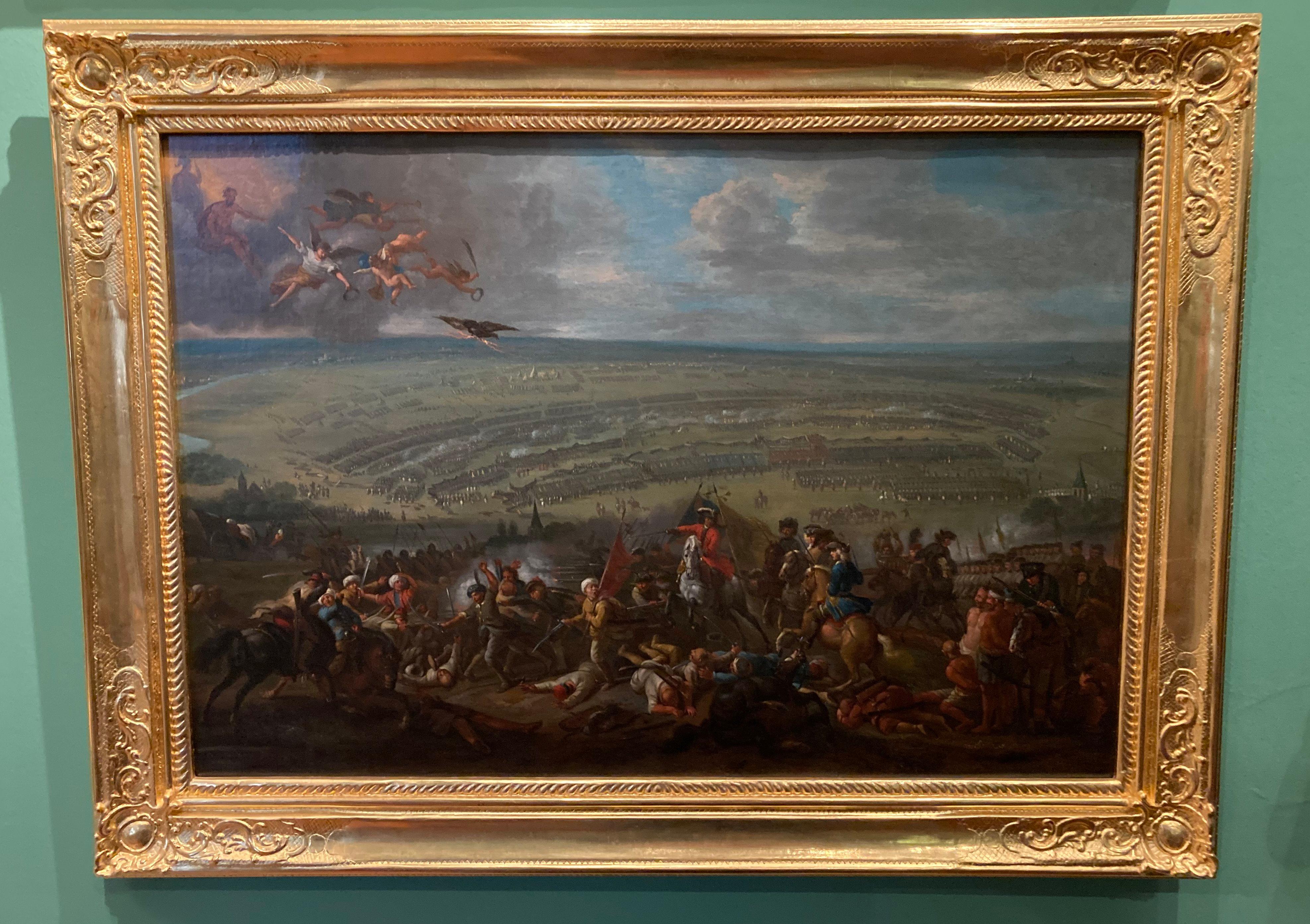 La bataille de Peterwardein par Jan van Huchtenburg, scène de bataille, maître ancien en vente 1