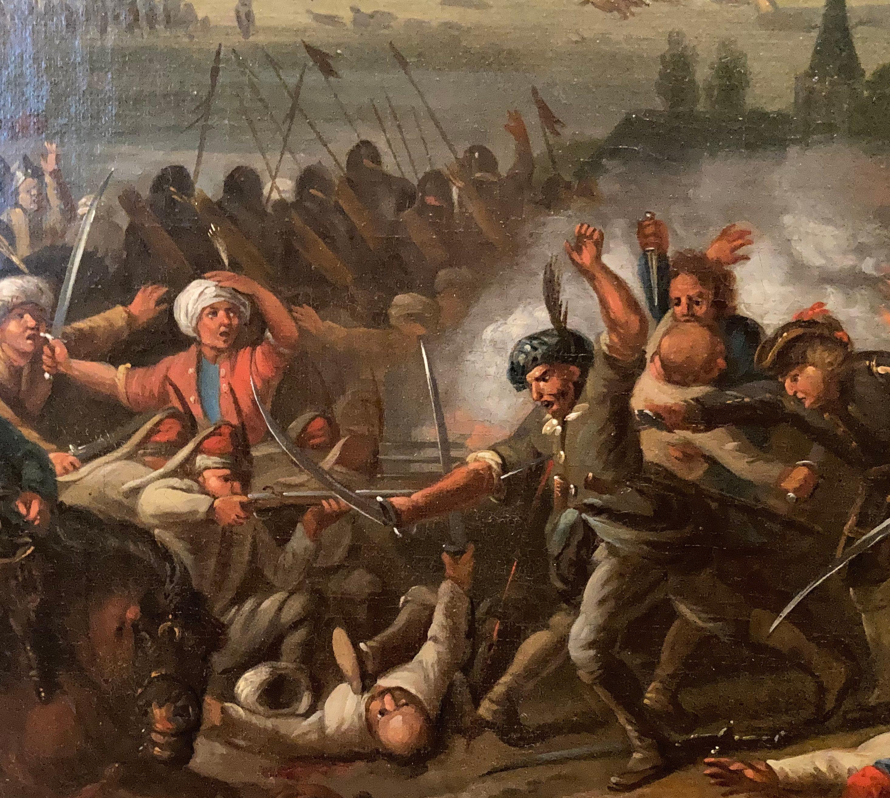 La bataille de Peterwardein par Jan van Huchtenburg, scène de bataille, maître ancien en vente 5