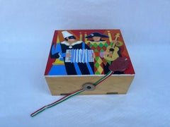 Beautiful cigar box painted by Giancarlo Impiglia