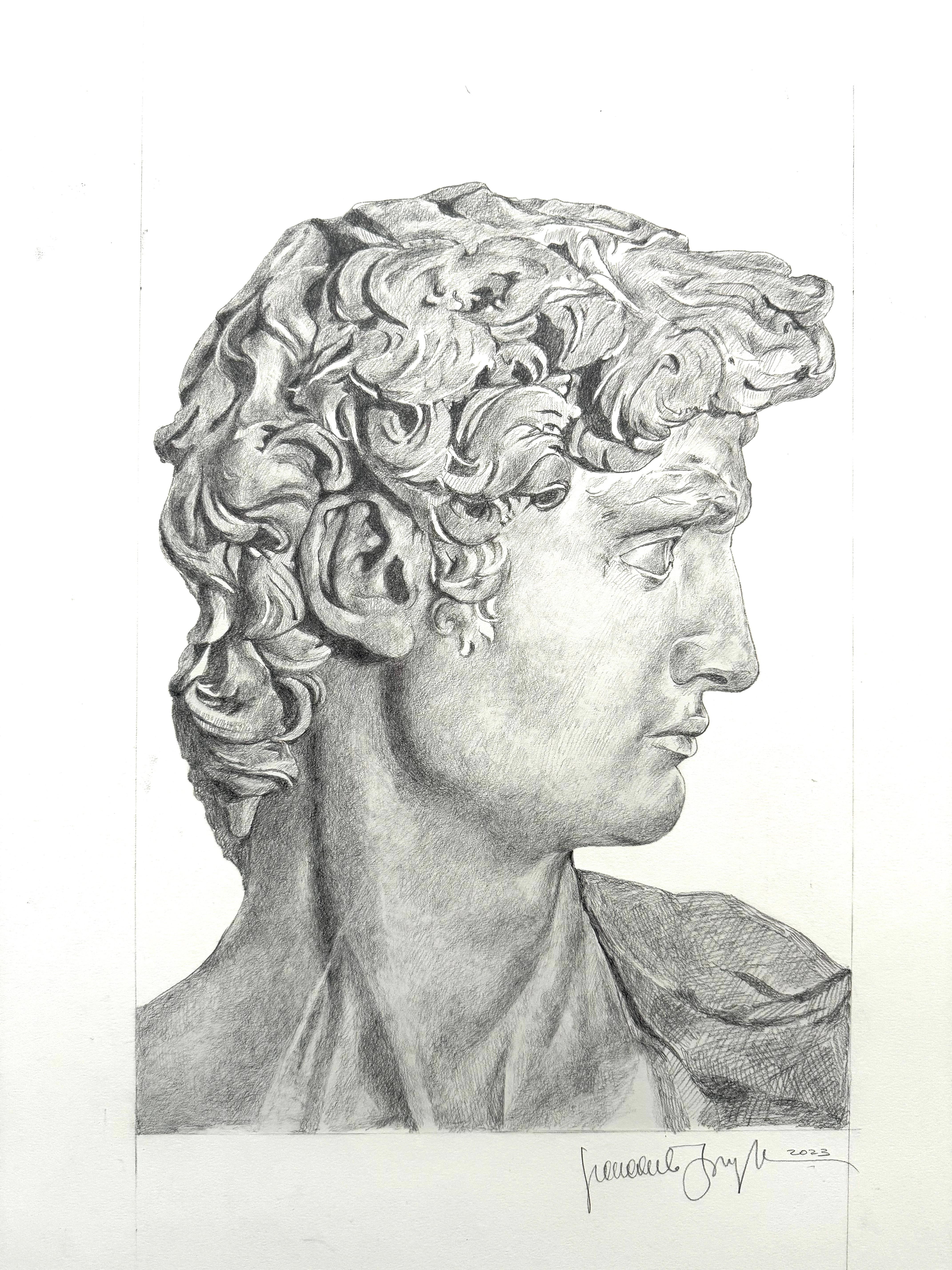 Unglaubliche Skizze von Michelangelos David – Art von Giancarlo Impiglia