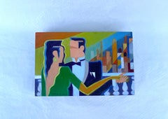 Beautiful cigar box painted by Giancarlo Impiglia