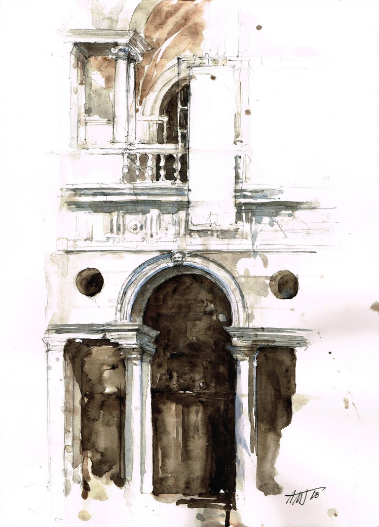 Mclean Jenkins "Basilica" Venice Architectural Watercolor
